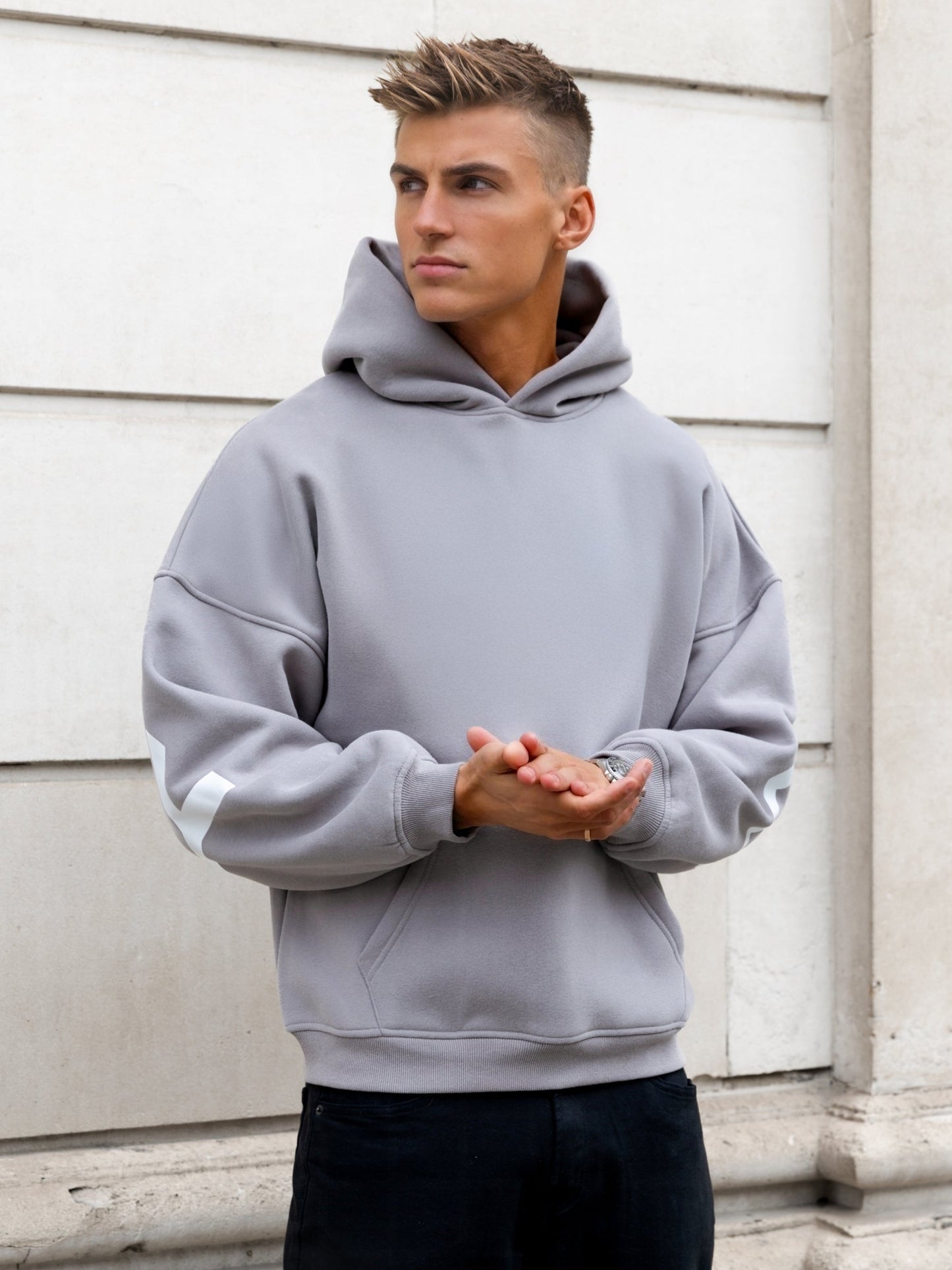 Idris Oversized Hoodie - Mid Grey
