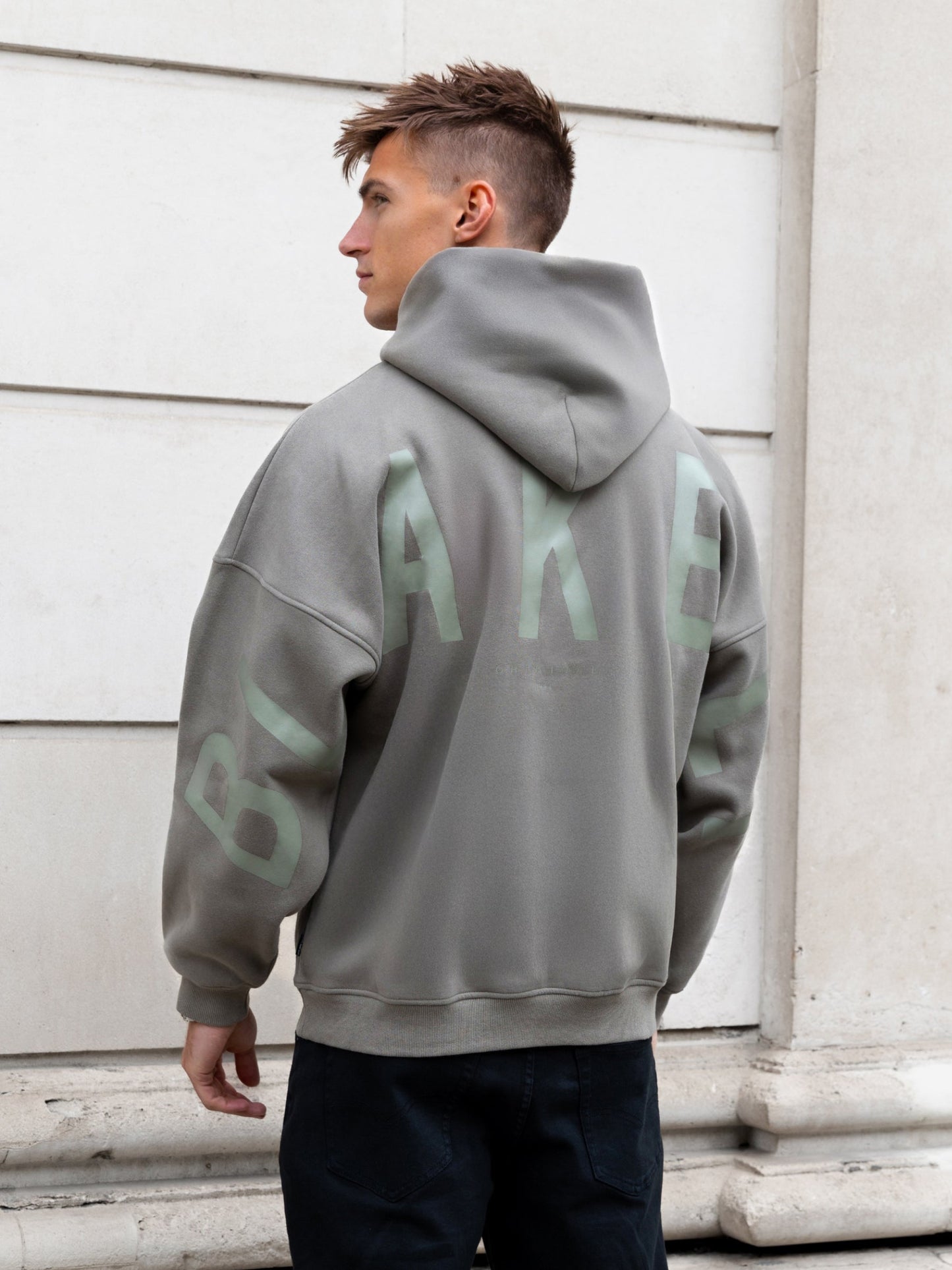 Tonal Idris Oversized Hoodie - Safari Green