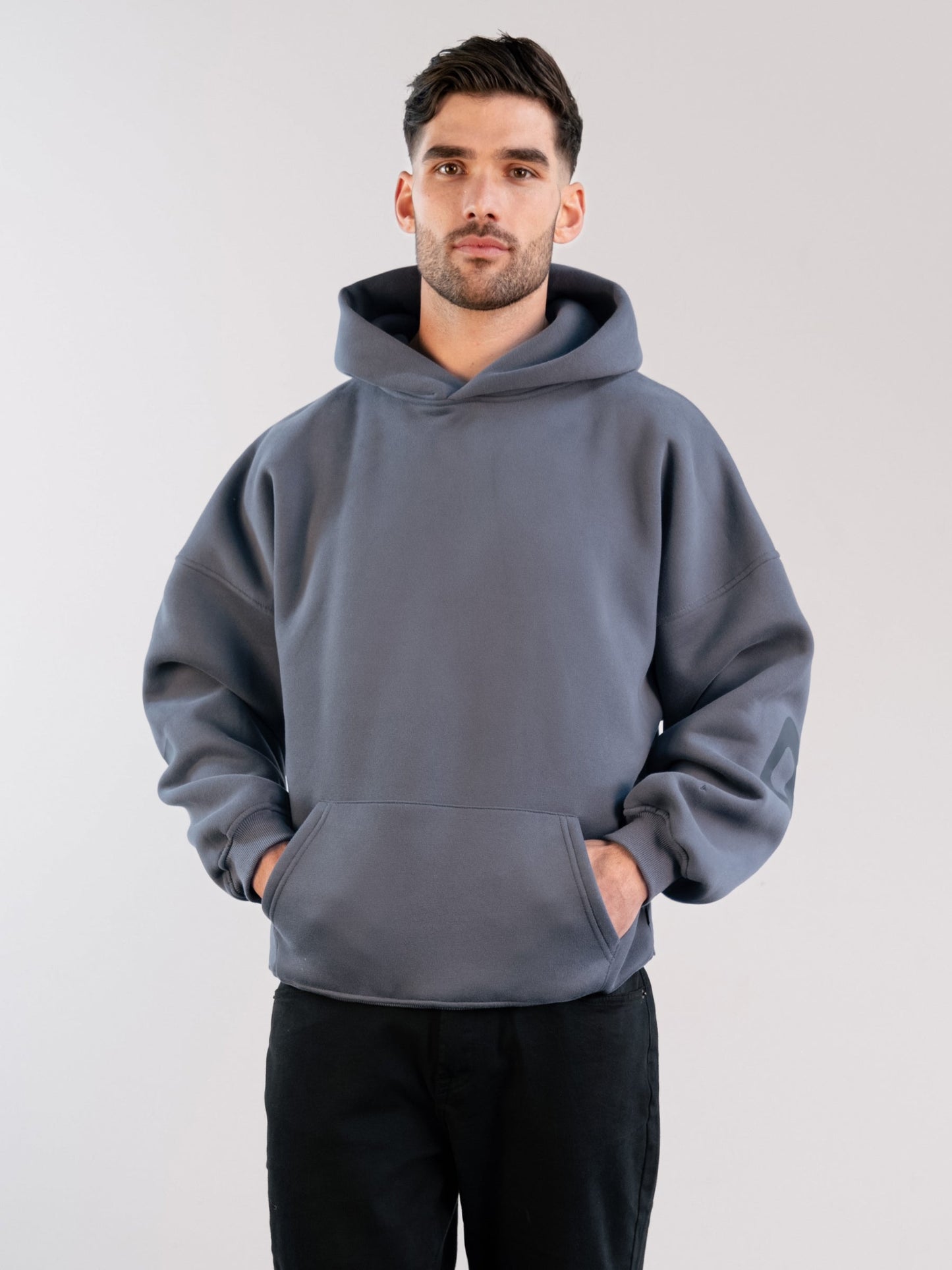 Tonal Idris Oversized Hoodie - Blue