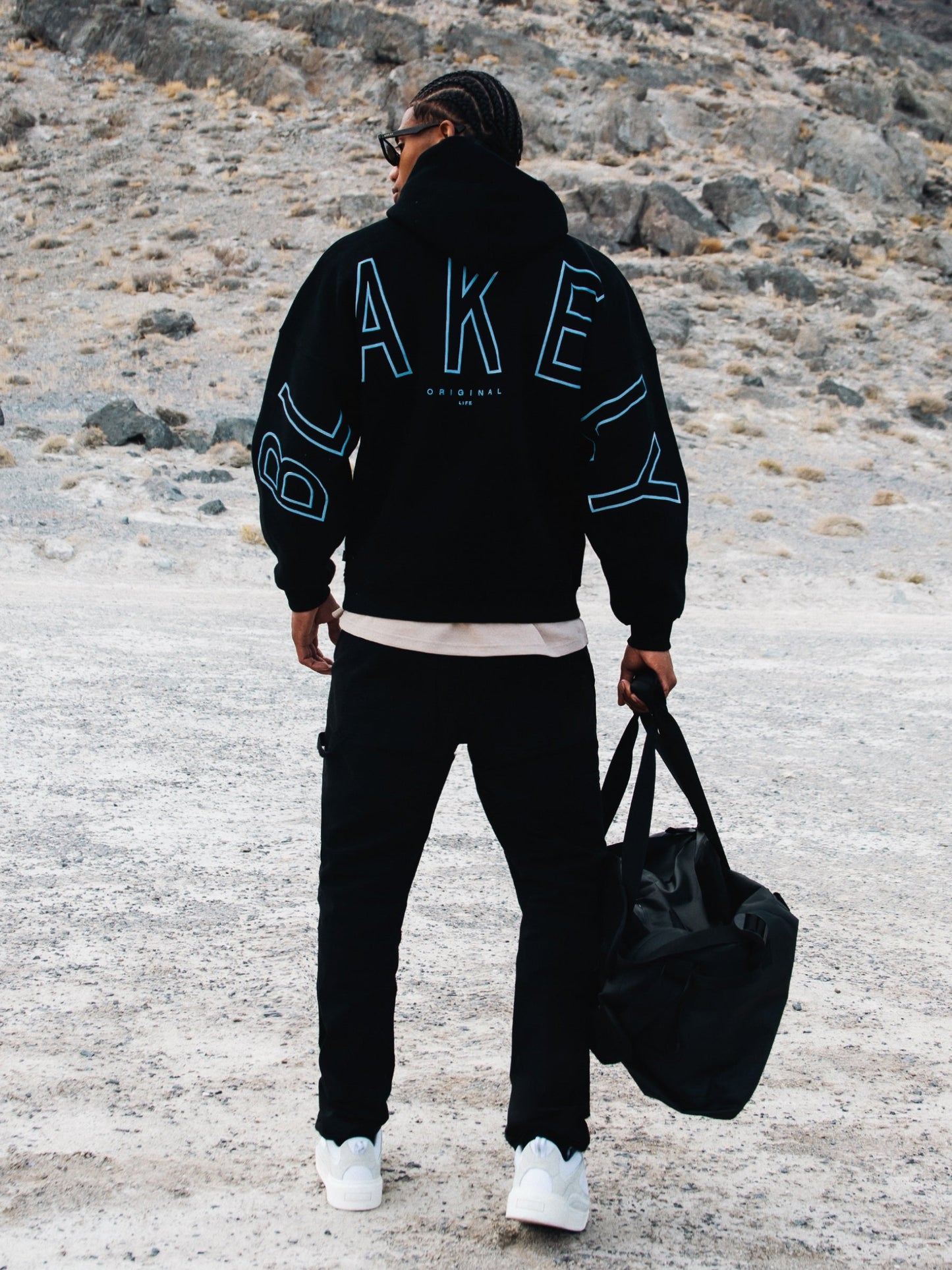 Embroidered Idris Oversized Hoodie - Electric Blue