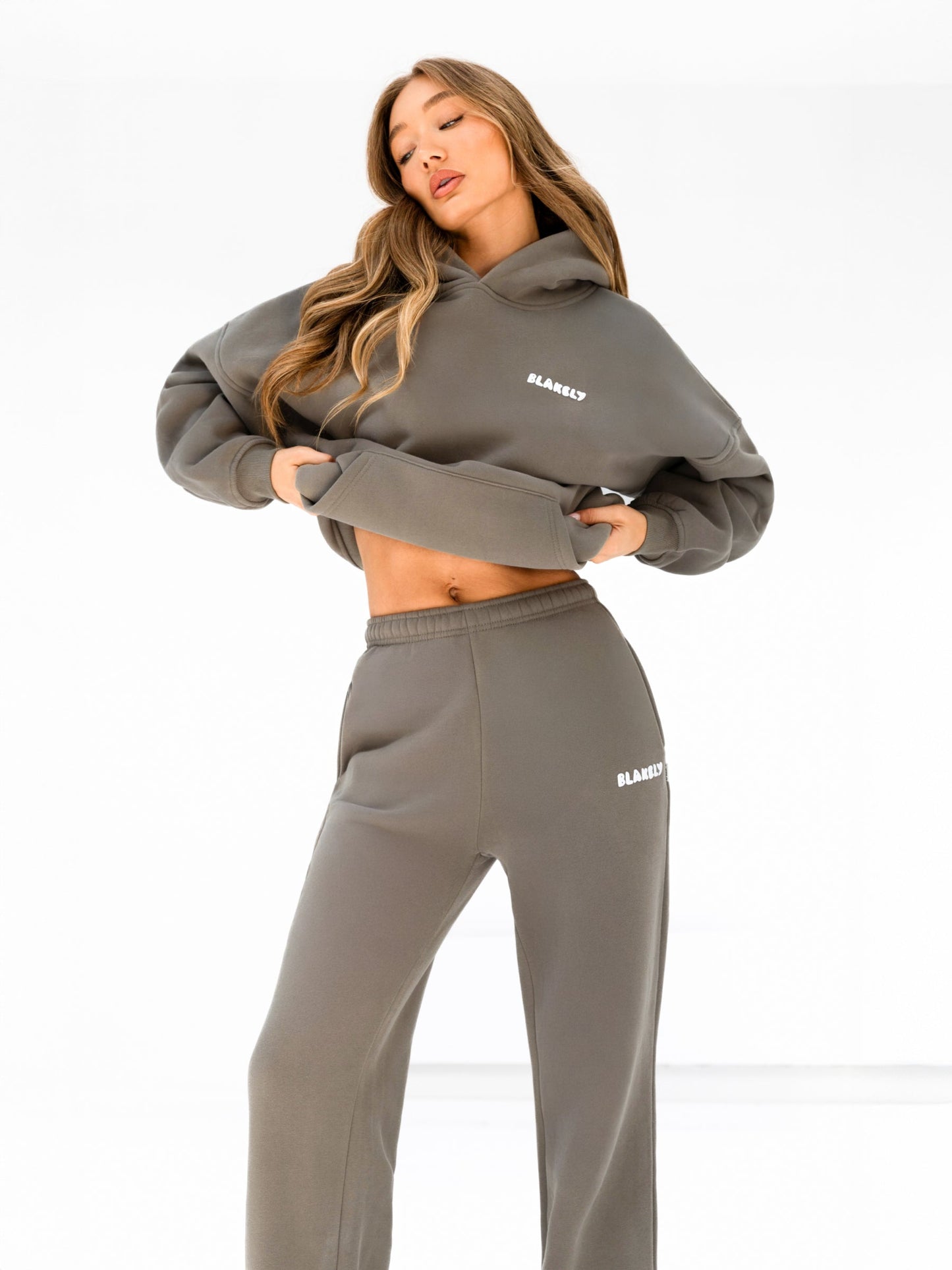 Cloud Print Oversized Hoodie - Safari Green