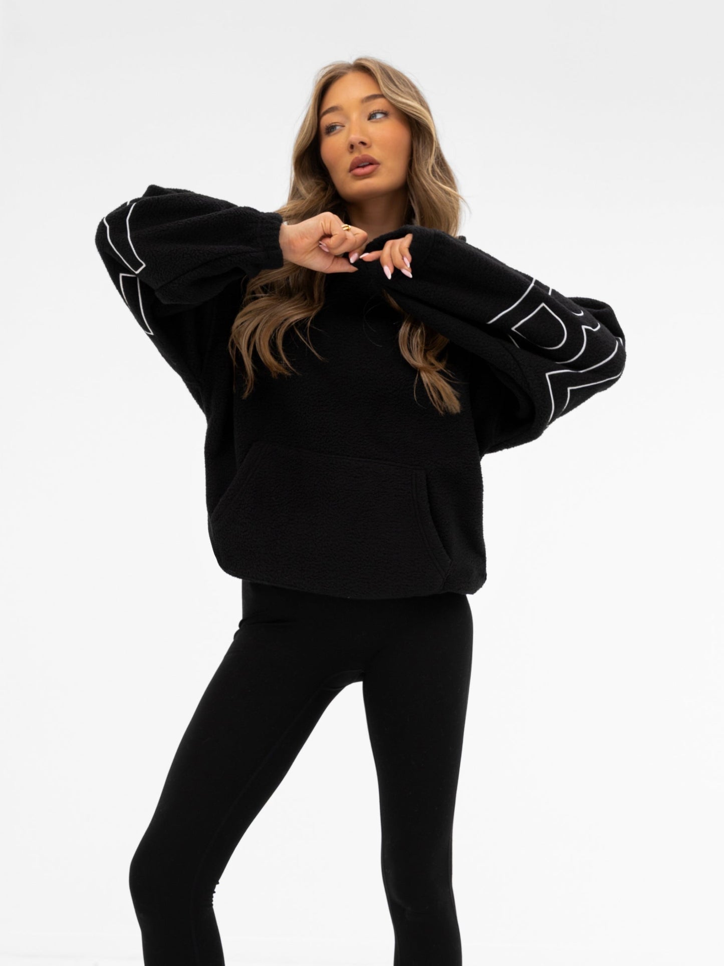 Borg Isabel Oversized Hoodie - Black