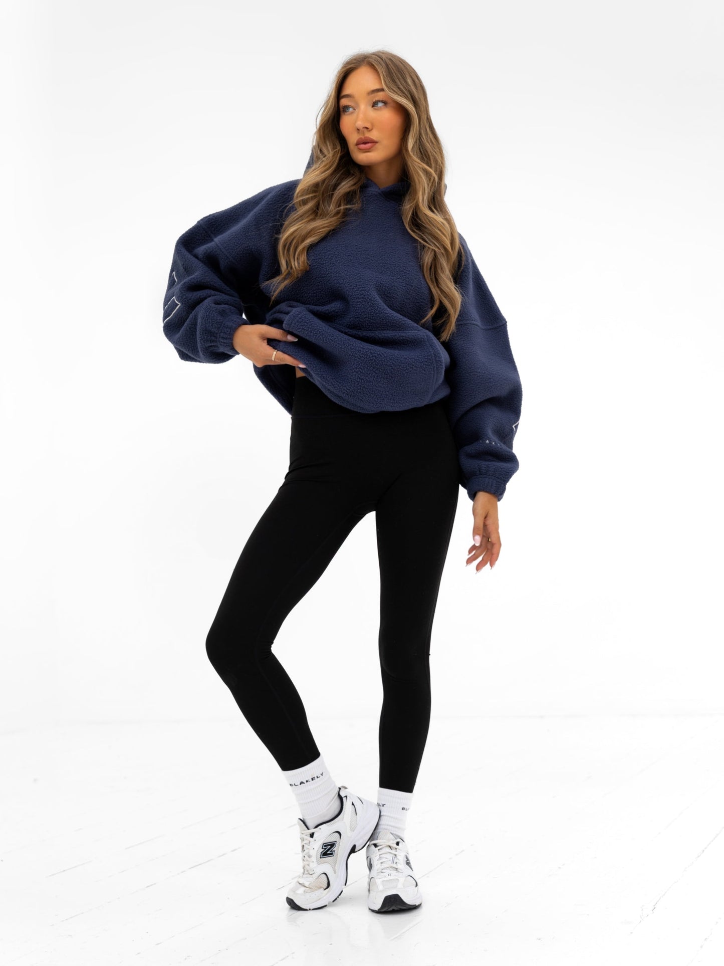 Borg Isabel Oversized Hoodie - True Navy