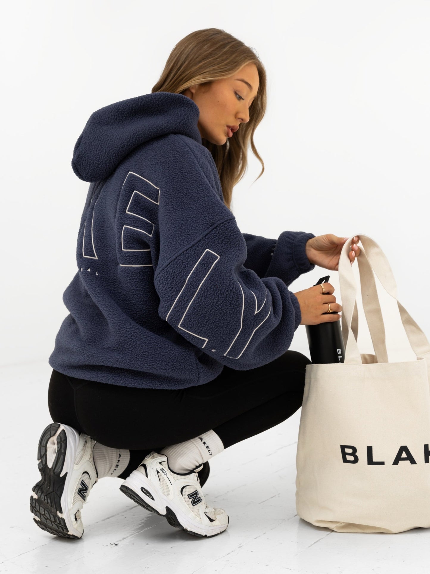 Borg Isabel Oversized Hoodie - True Navy