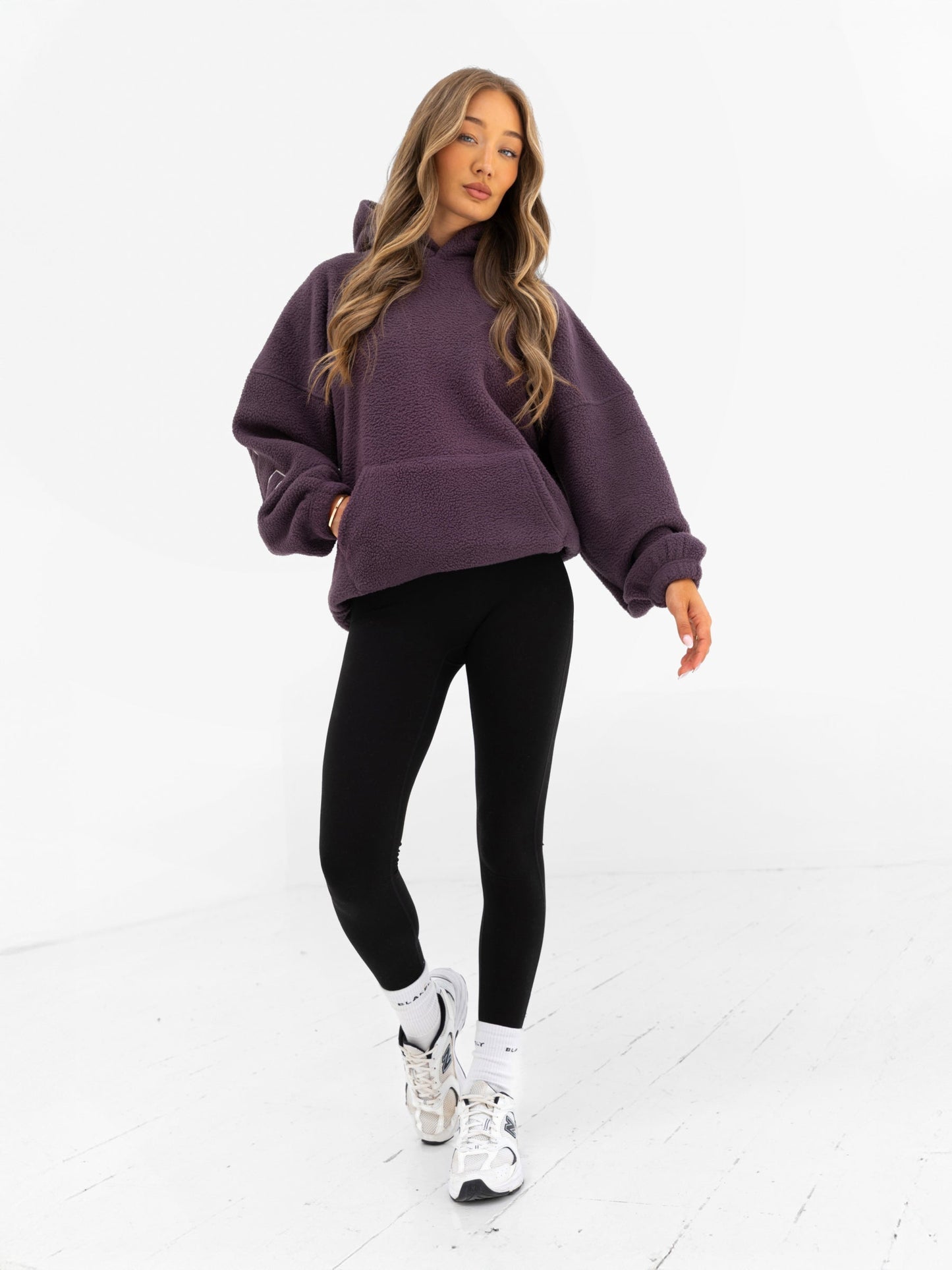 Borg Isabel Oversized Hoodie - Plum