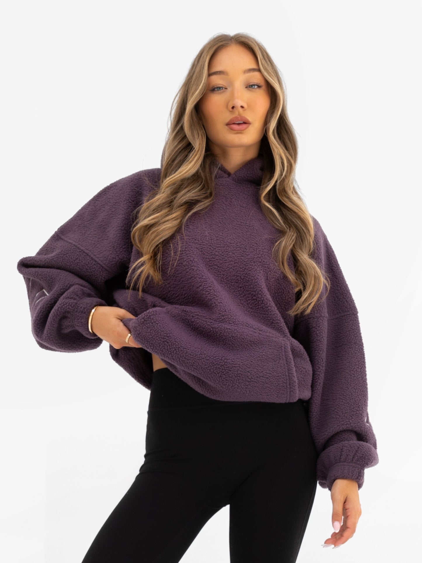 Borg Isabel Oversized Hoodie - Plum