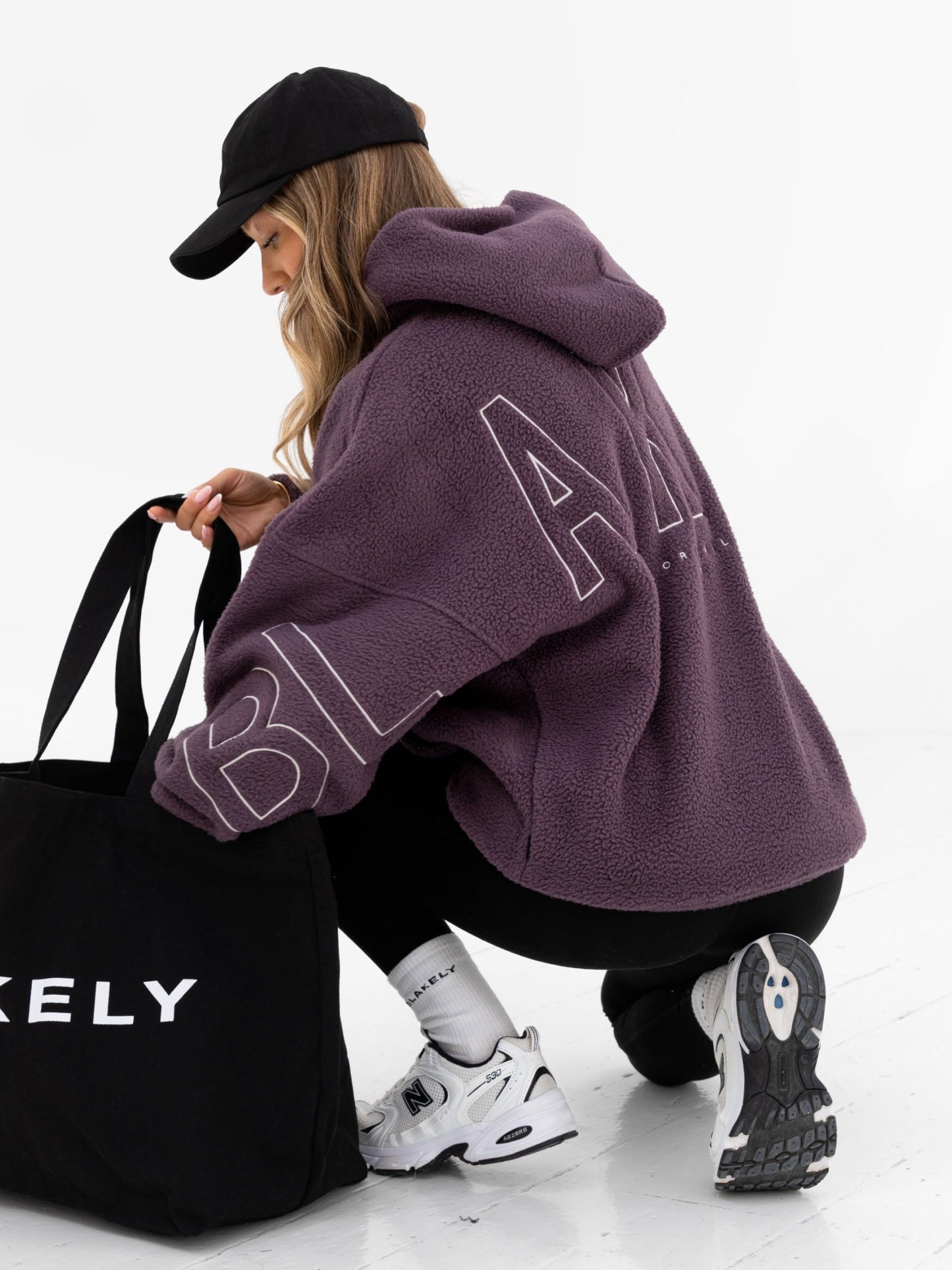 Borg Isabel Oversized Hoodie - Plum