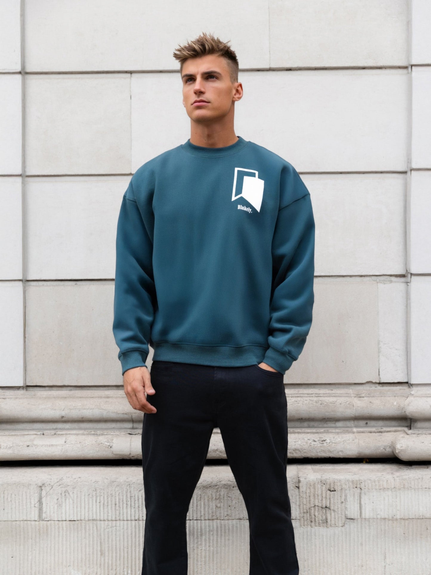 Revolve Relaxed Sweater - Teal Green