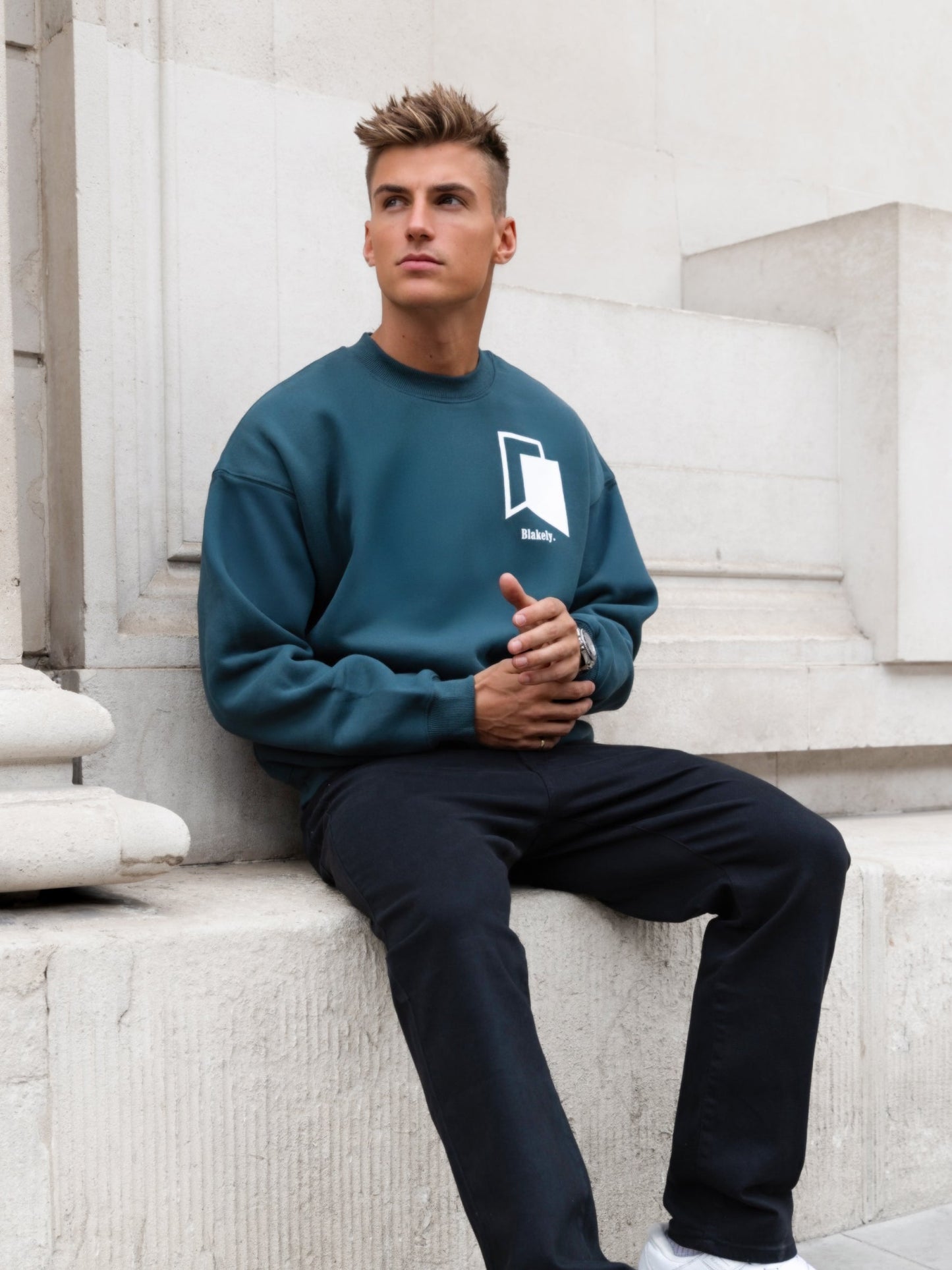 Revolve Relaxed Sweater - Teal Green