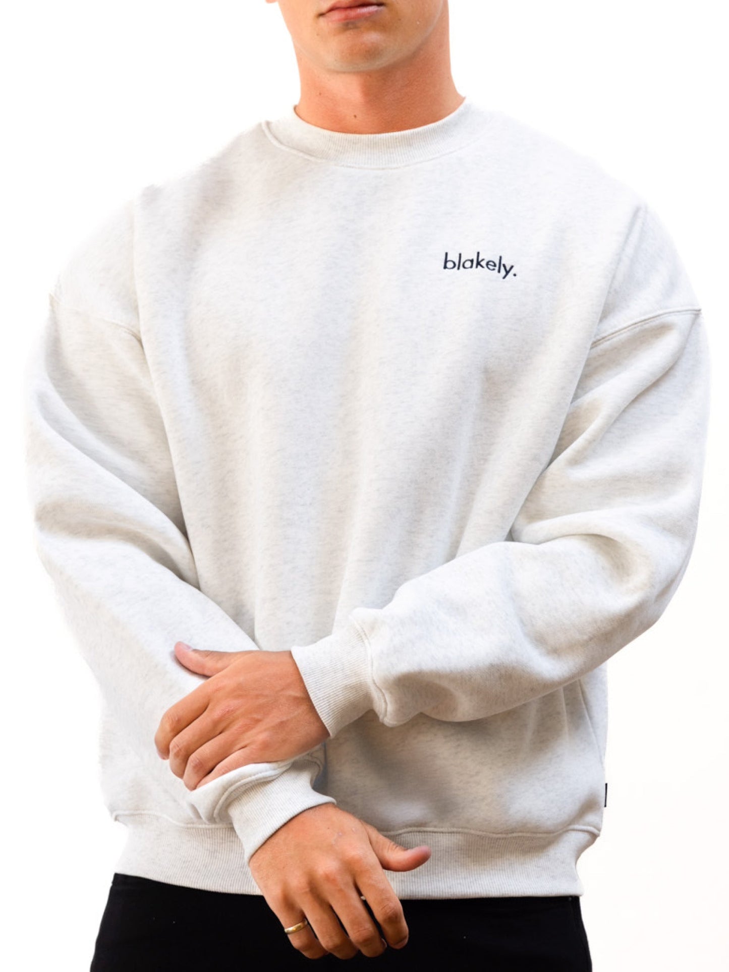 Sami Relaxed Sweater - Marl White