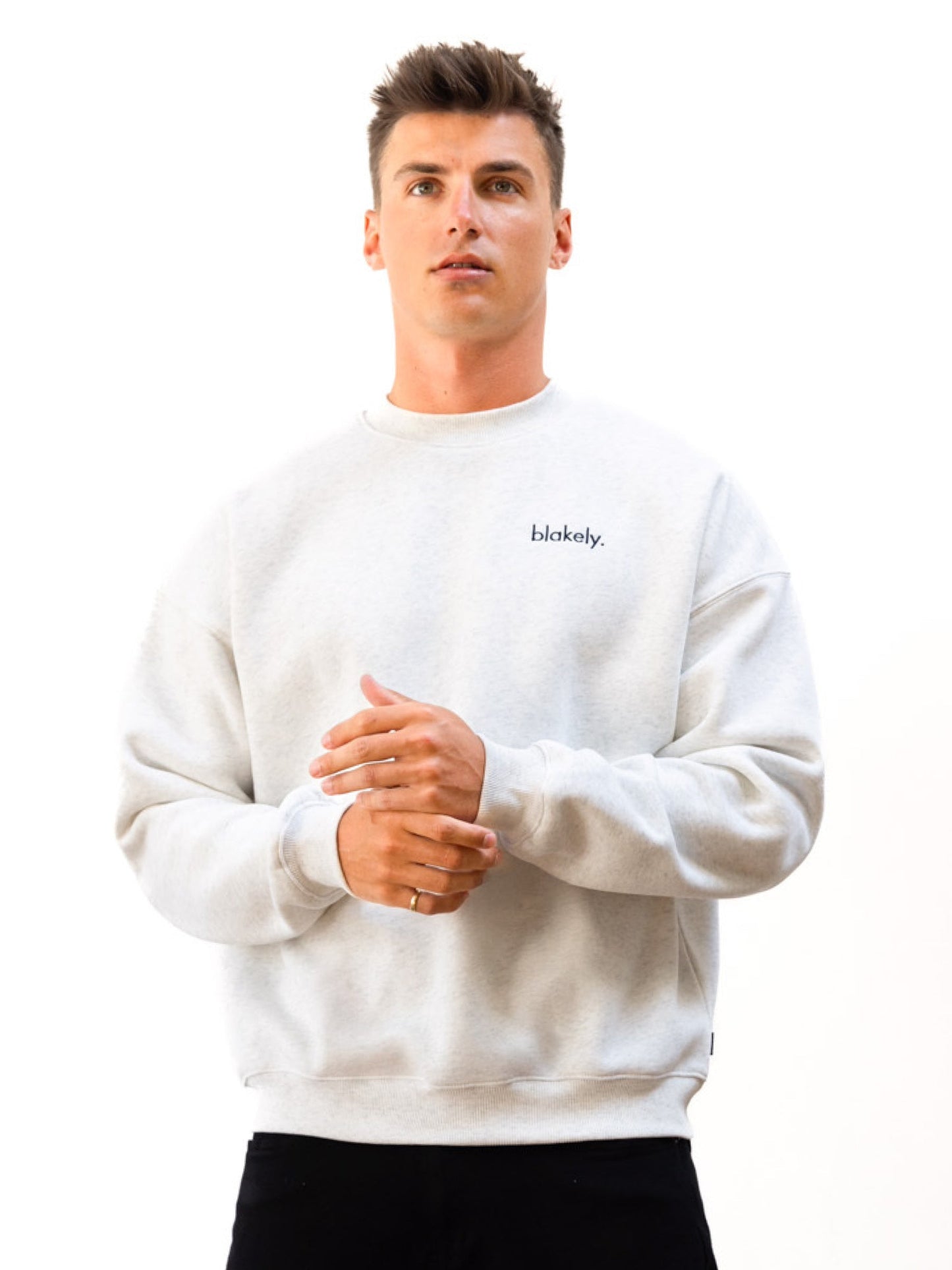 Sami Relaxed Sweater - Marl White