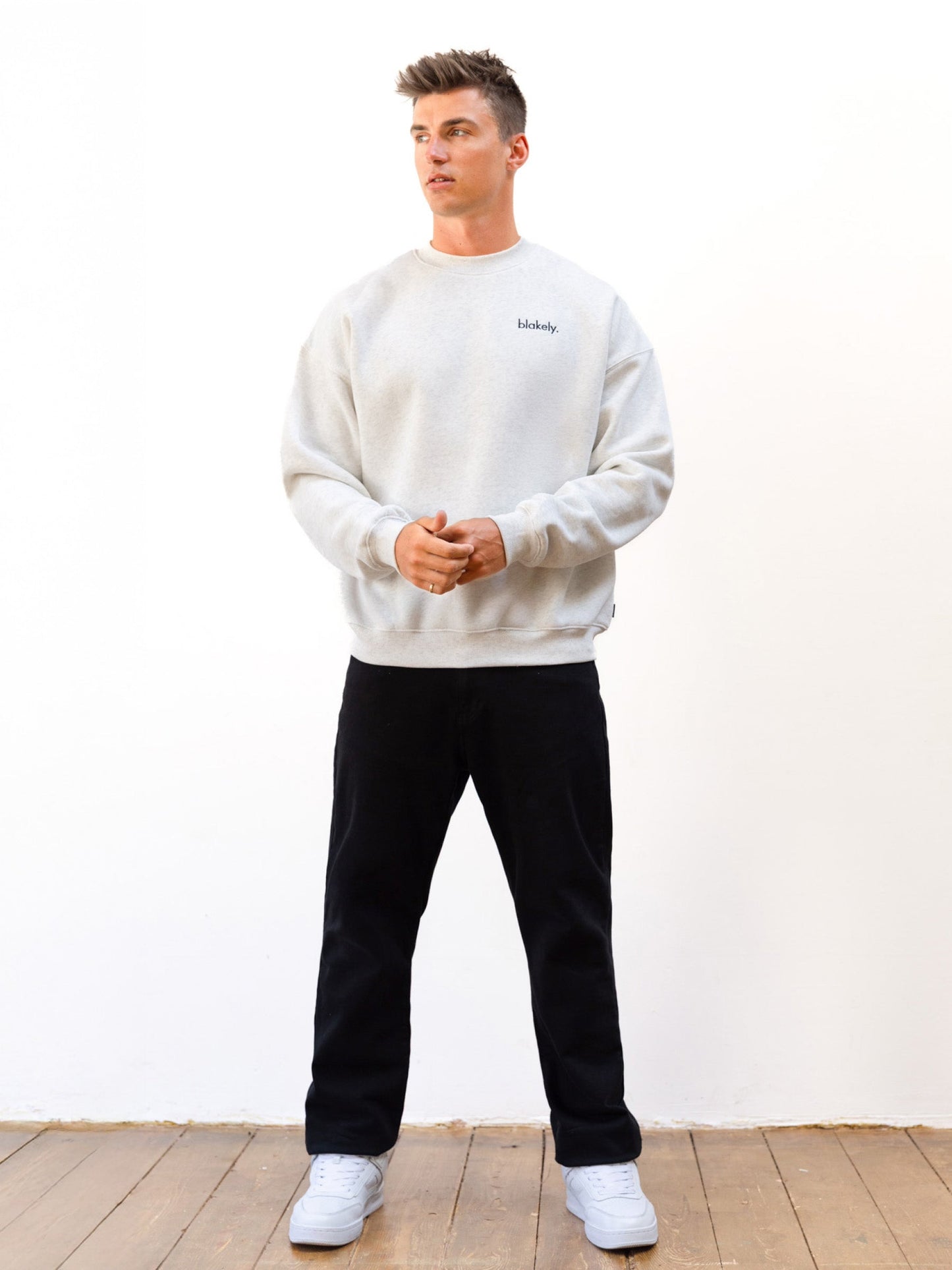 Sami Relaxed Sweater - Marl White