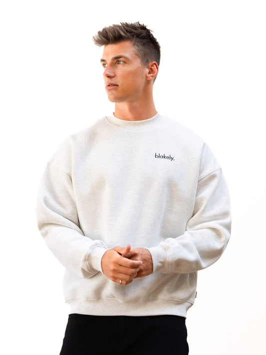 Sami Relaxed Sweater - Marl White