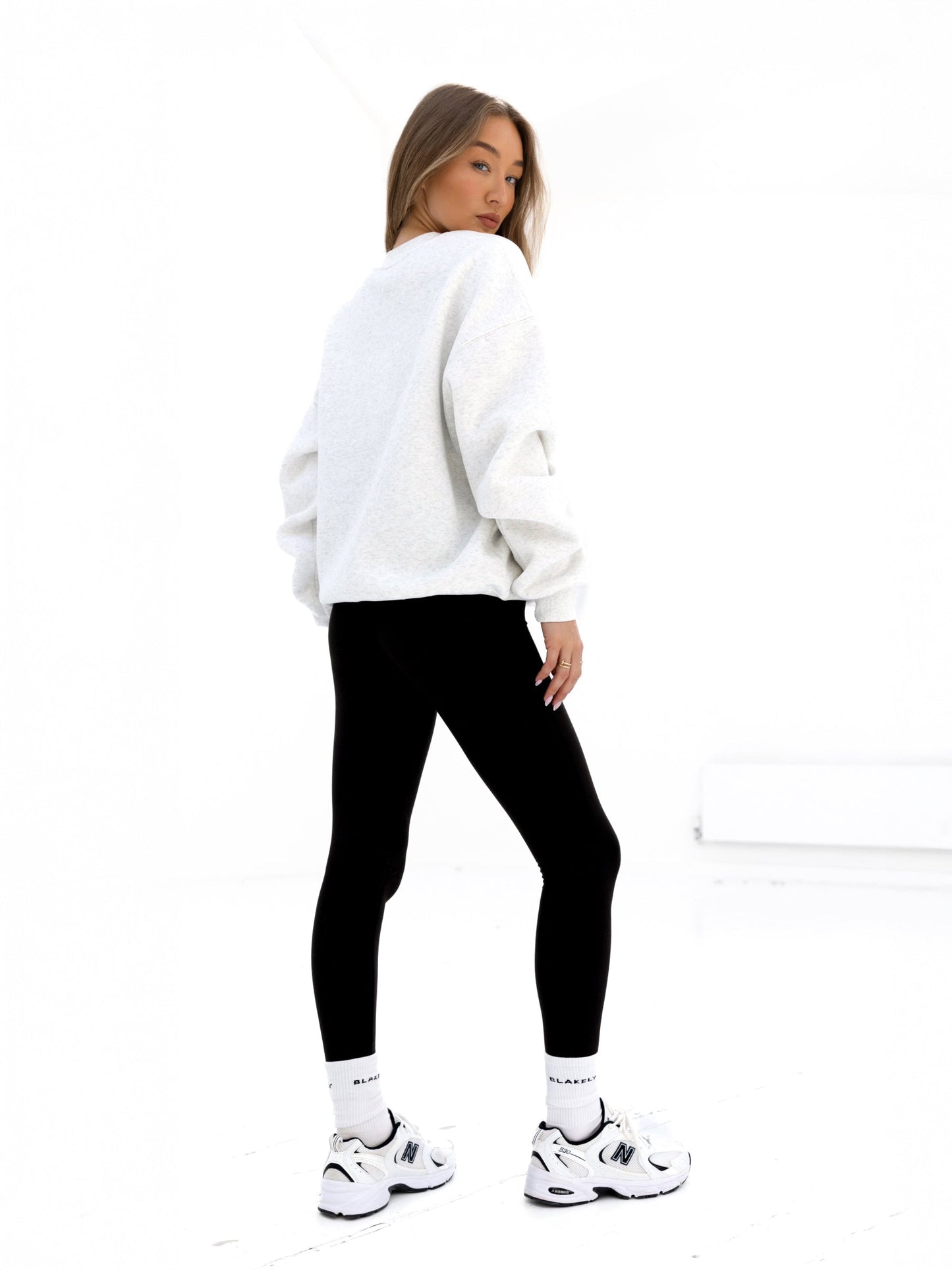 Madison Oversized Sweater - Marl White