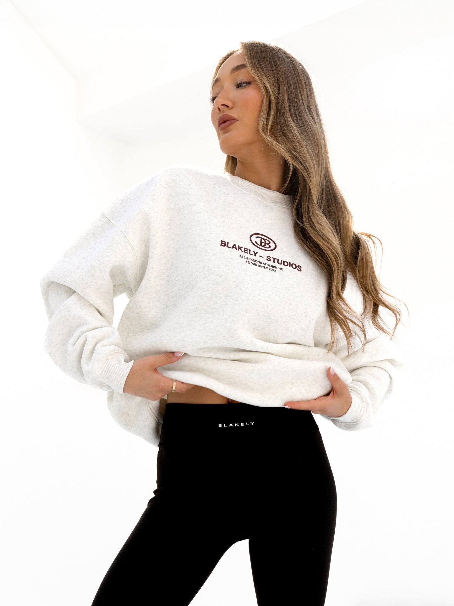 Madison Oversized Sweater - Marl White