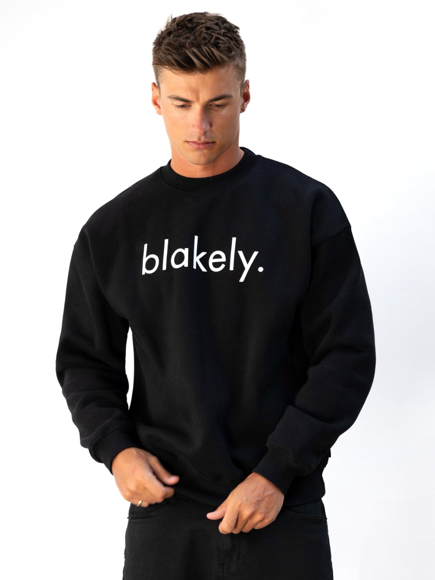 Logo Relaxed Sweater - Black