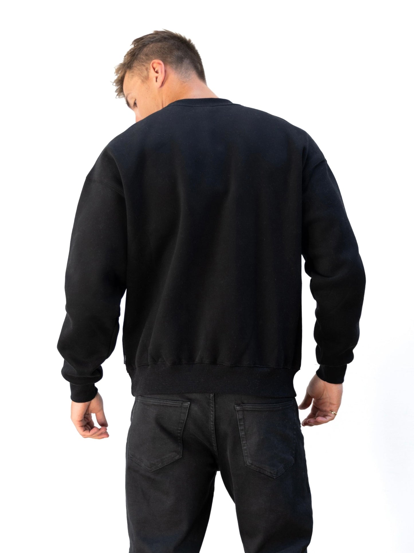 Logo Relaxed Sweater - Black