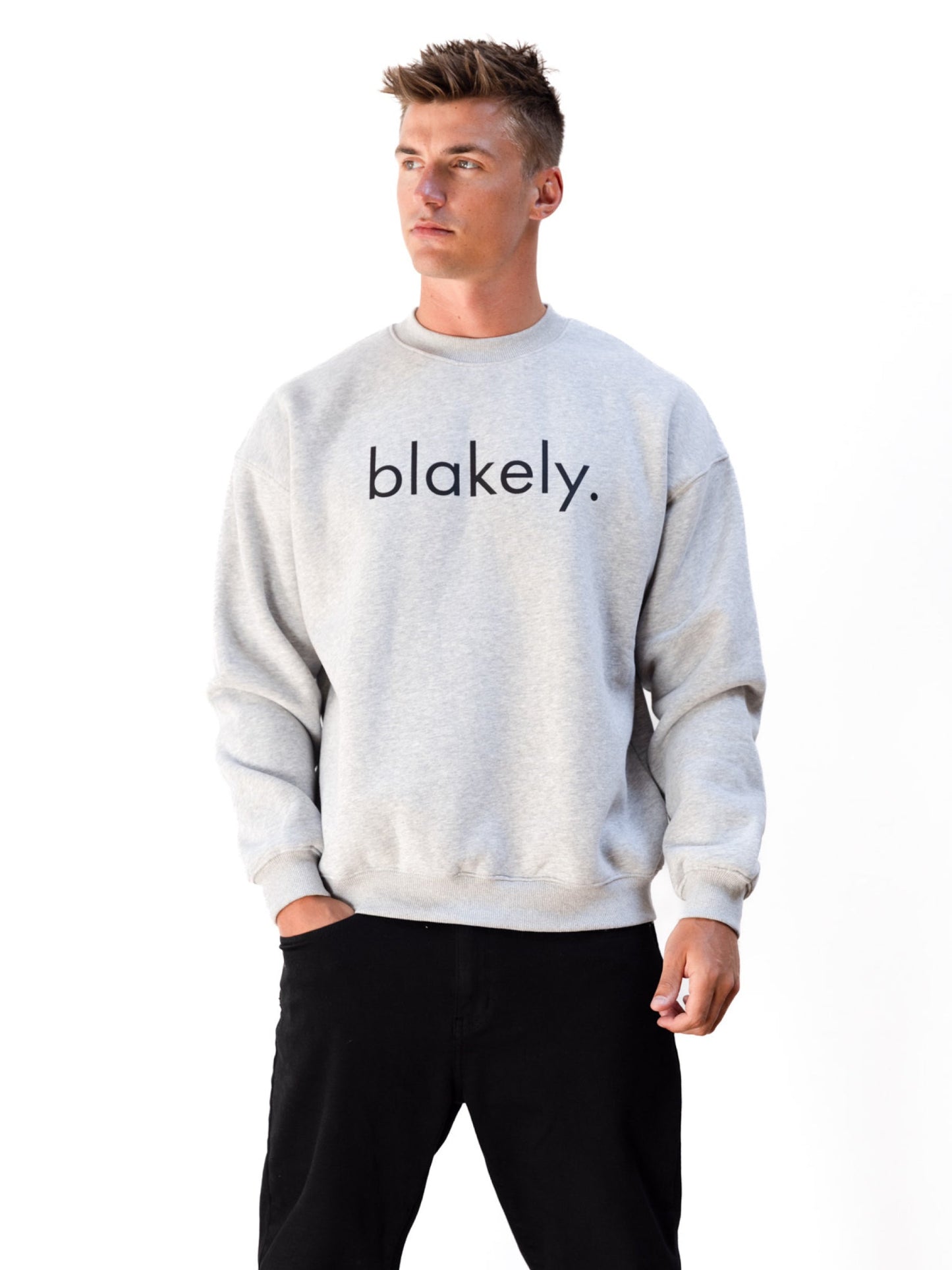 Logo Relaxed Sweater - Marl Grey