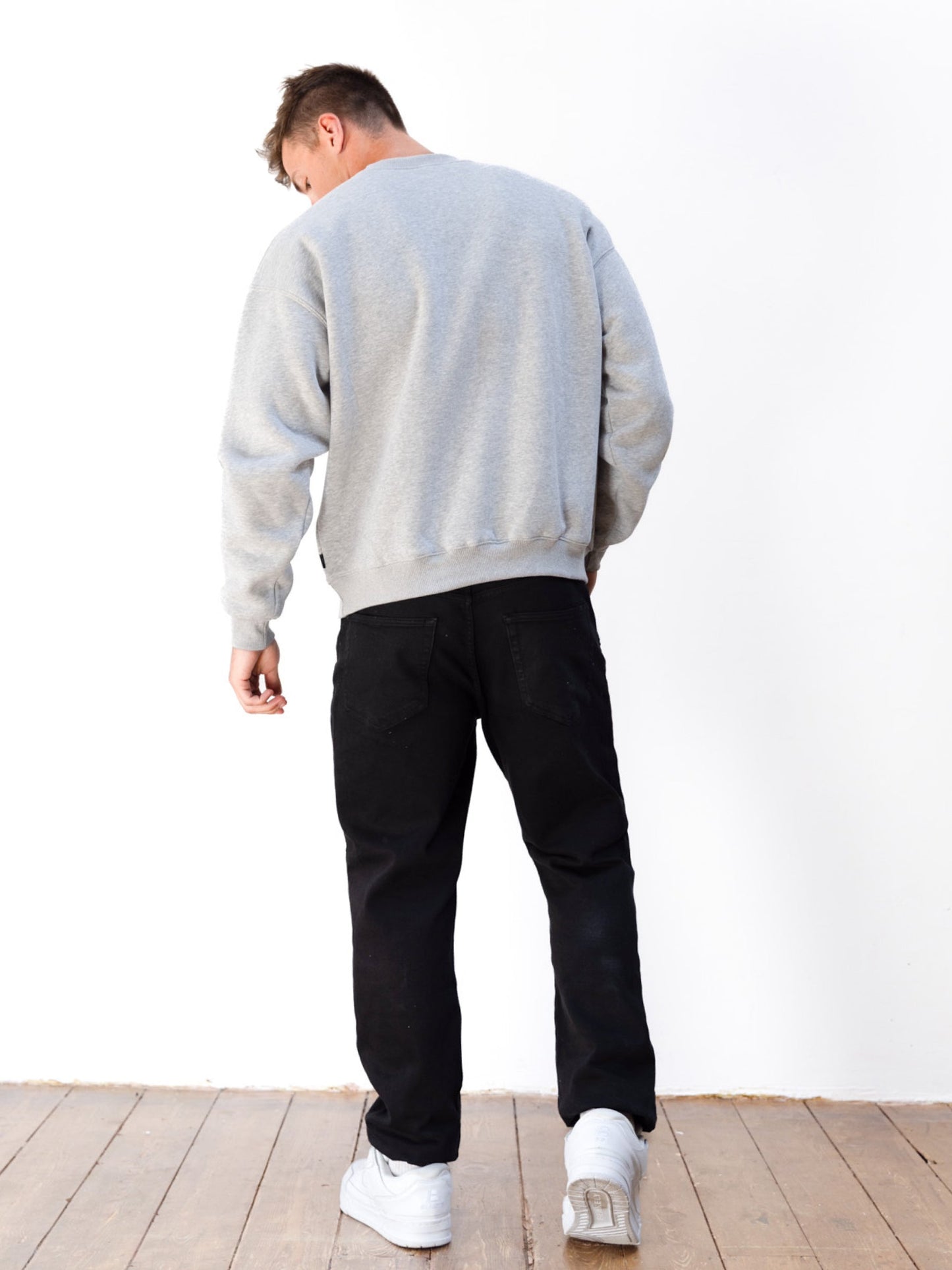 Logo Relaxed Sweater - Marl Grey