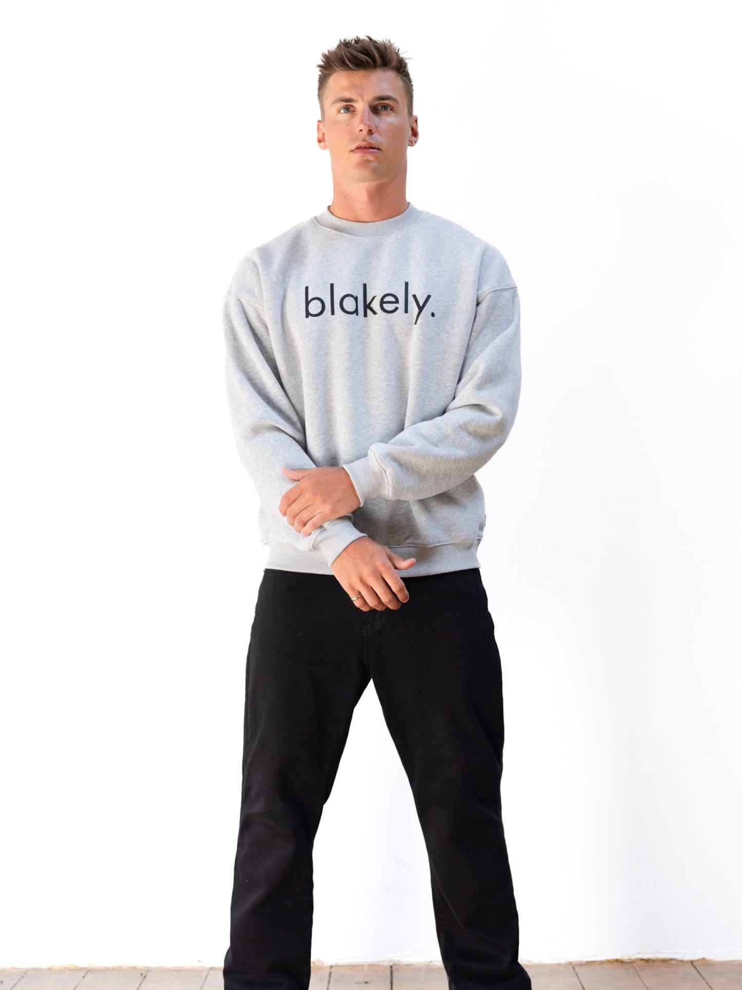 Logo Relaxed Sweater - Marl Grey