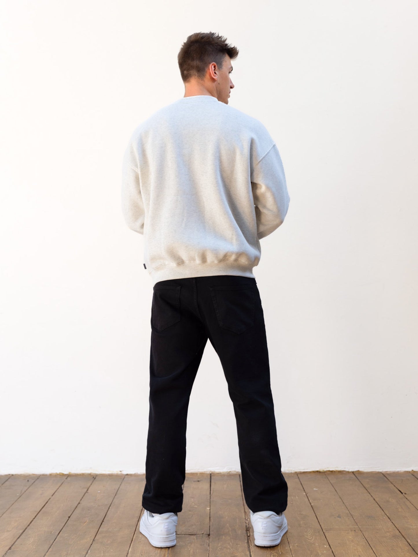 Logo Relaxed Sweater - Marl White