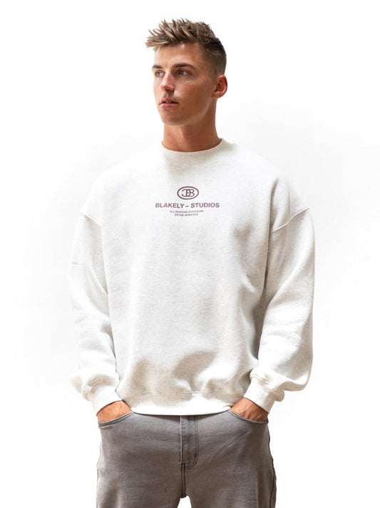 Mercer Relaxed Sweater - Marl White
