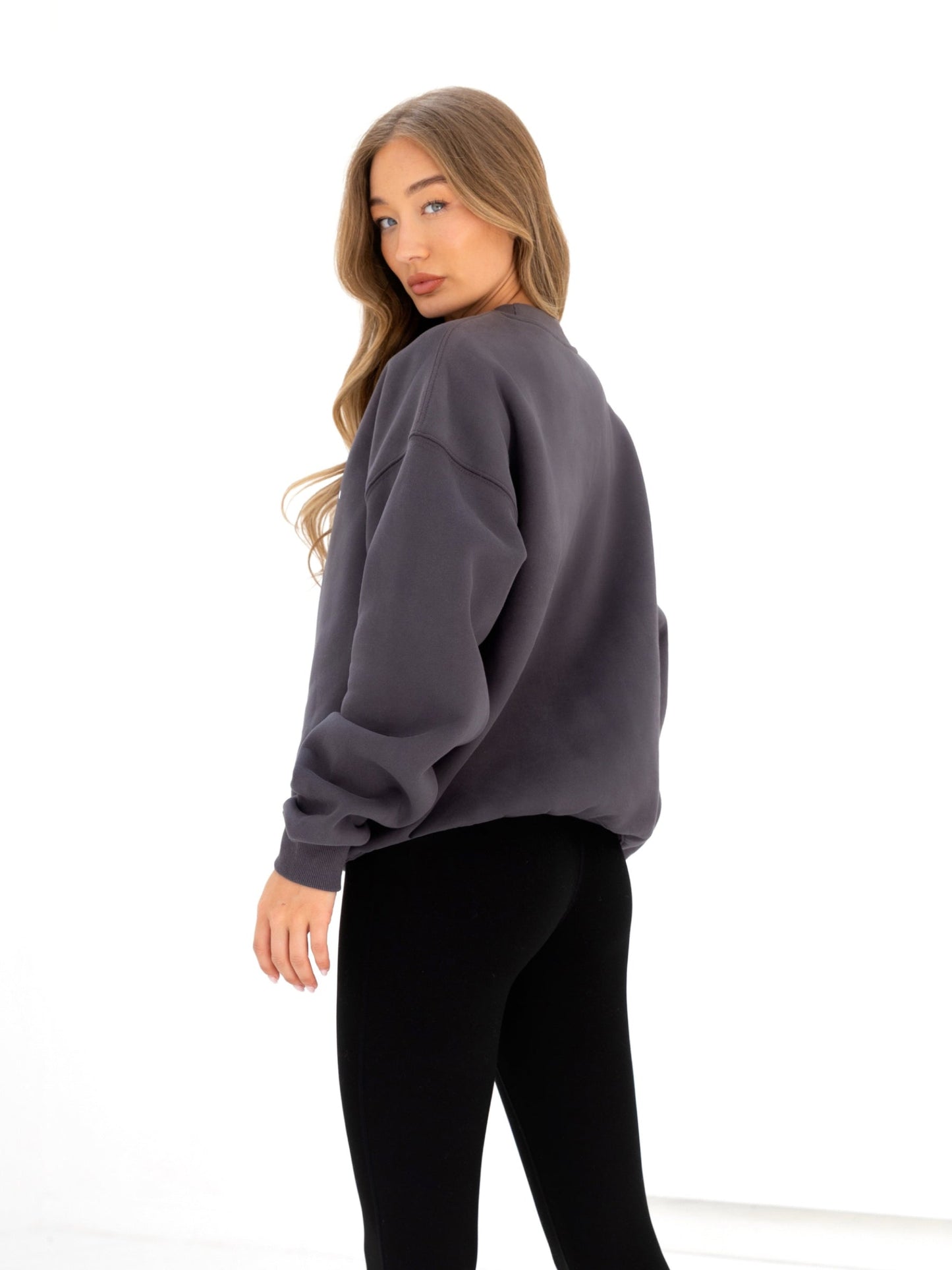 Logo Oversized Sweater - Charcoal