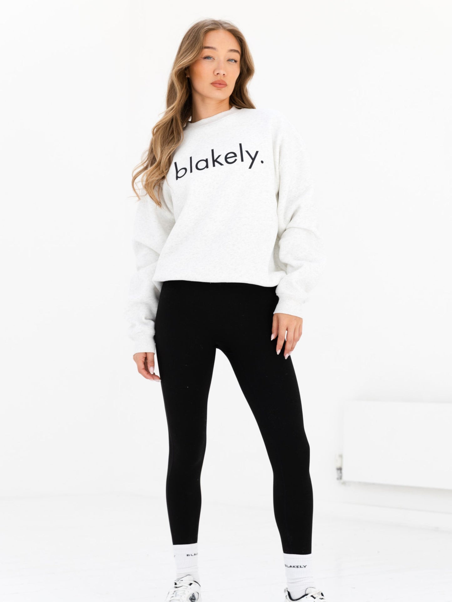 Logo Oversized Sweater - Marl White