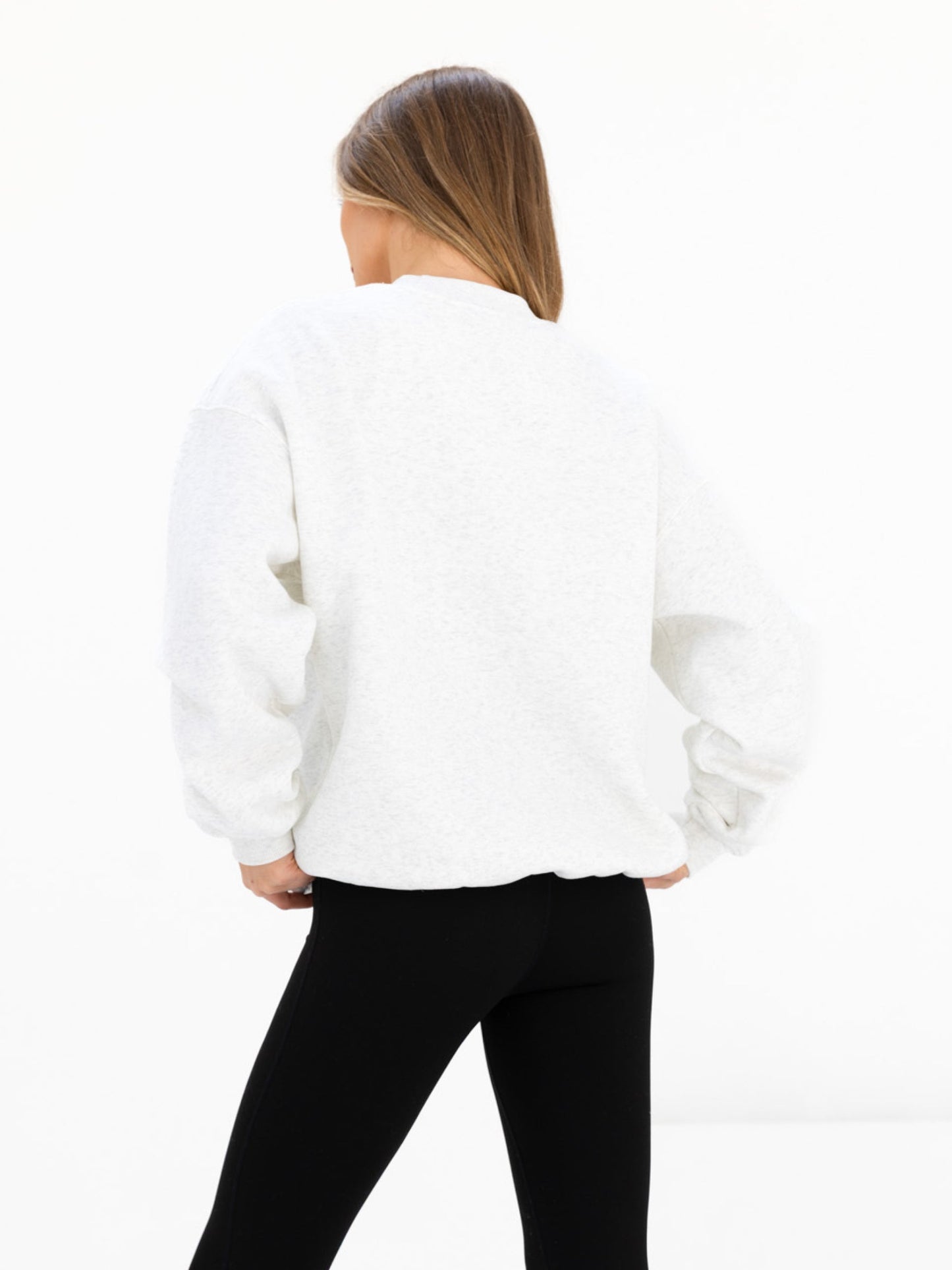 Logo Oversized Sweater - Marl White