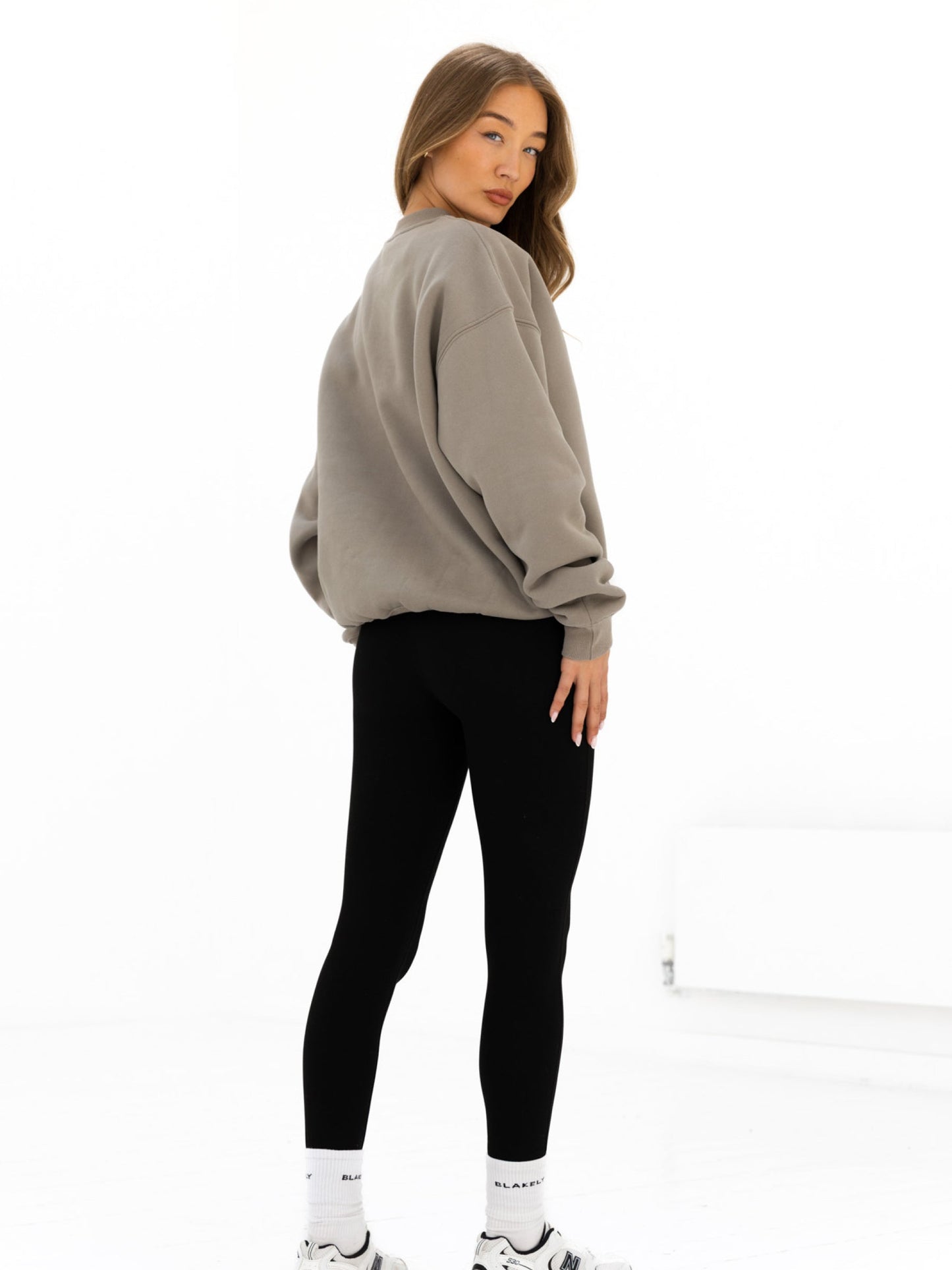 Logo Oversized Sweater - Washed Khaki