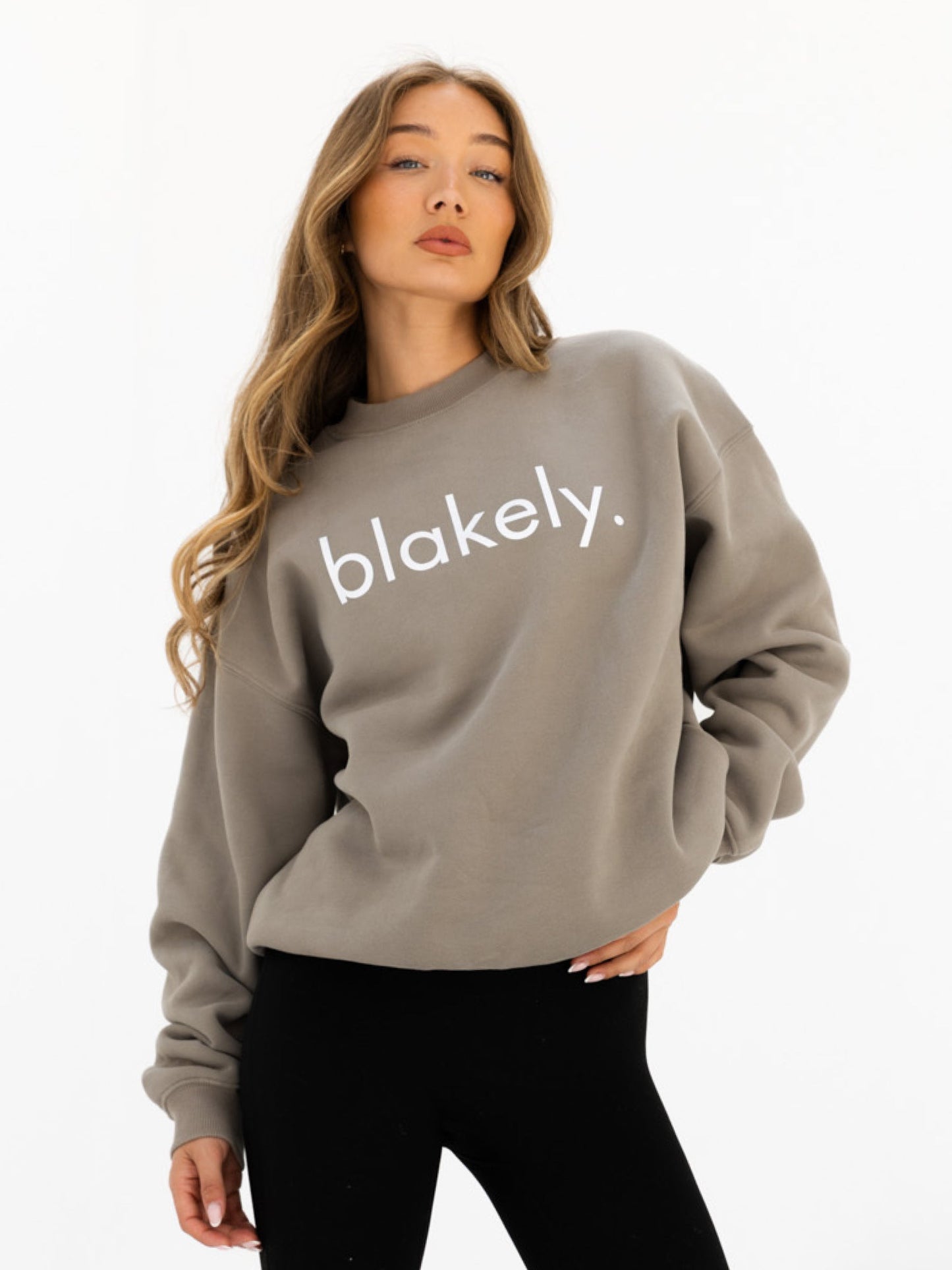 Logo Oversized Sweater - Washed Khaki
