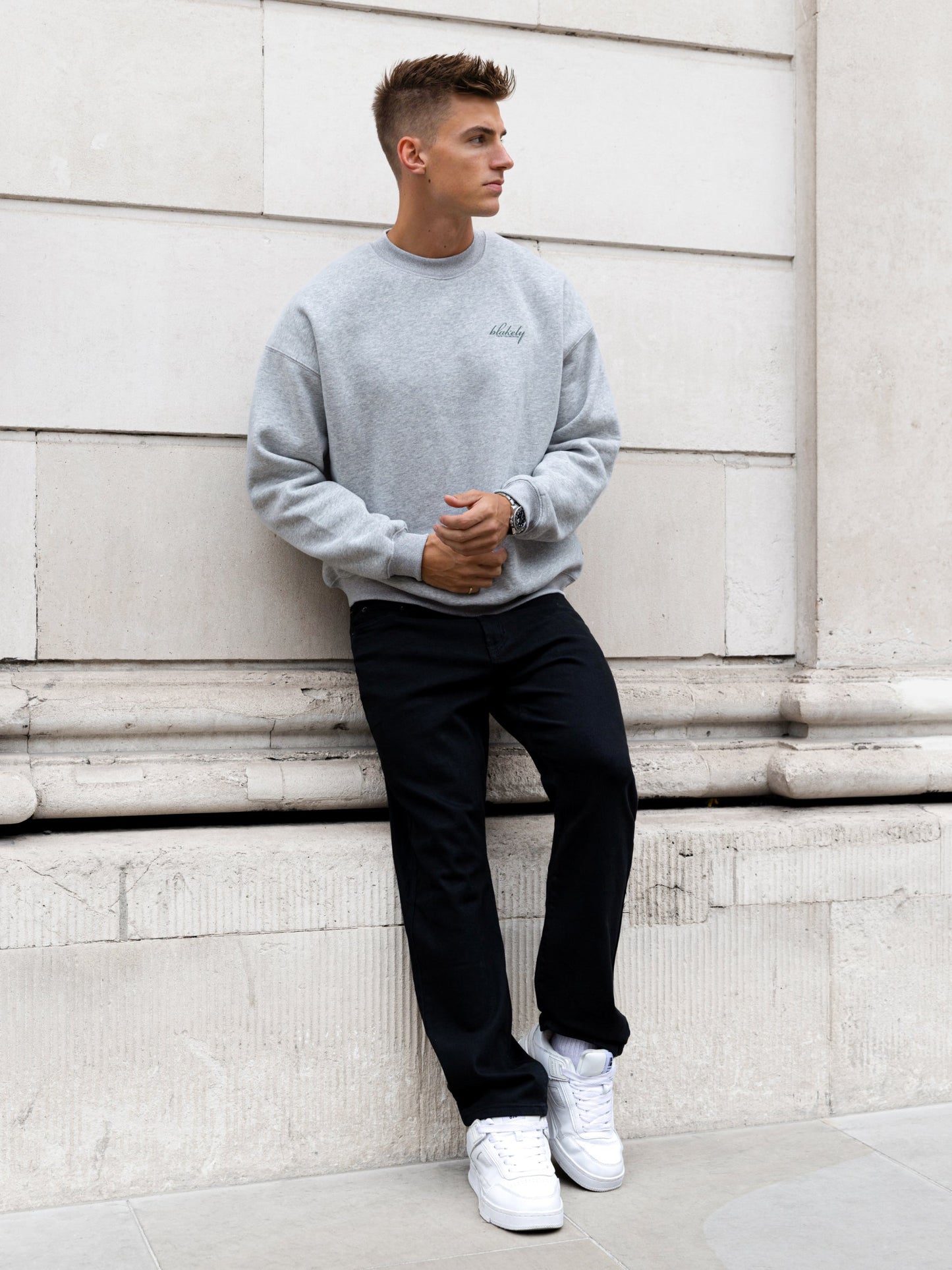 Austin Relaxed Sweater - Marl Grey