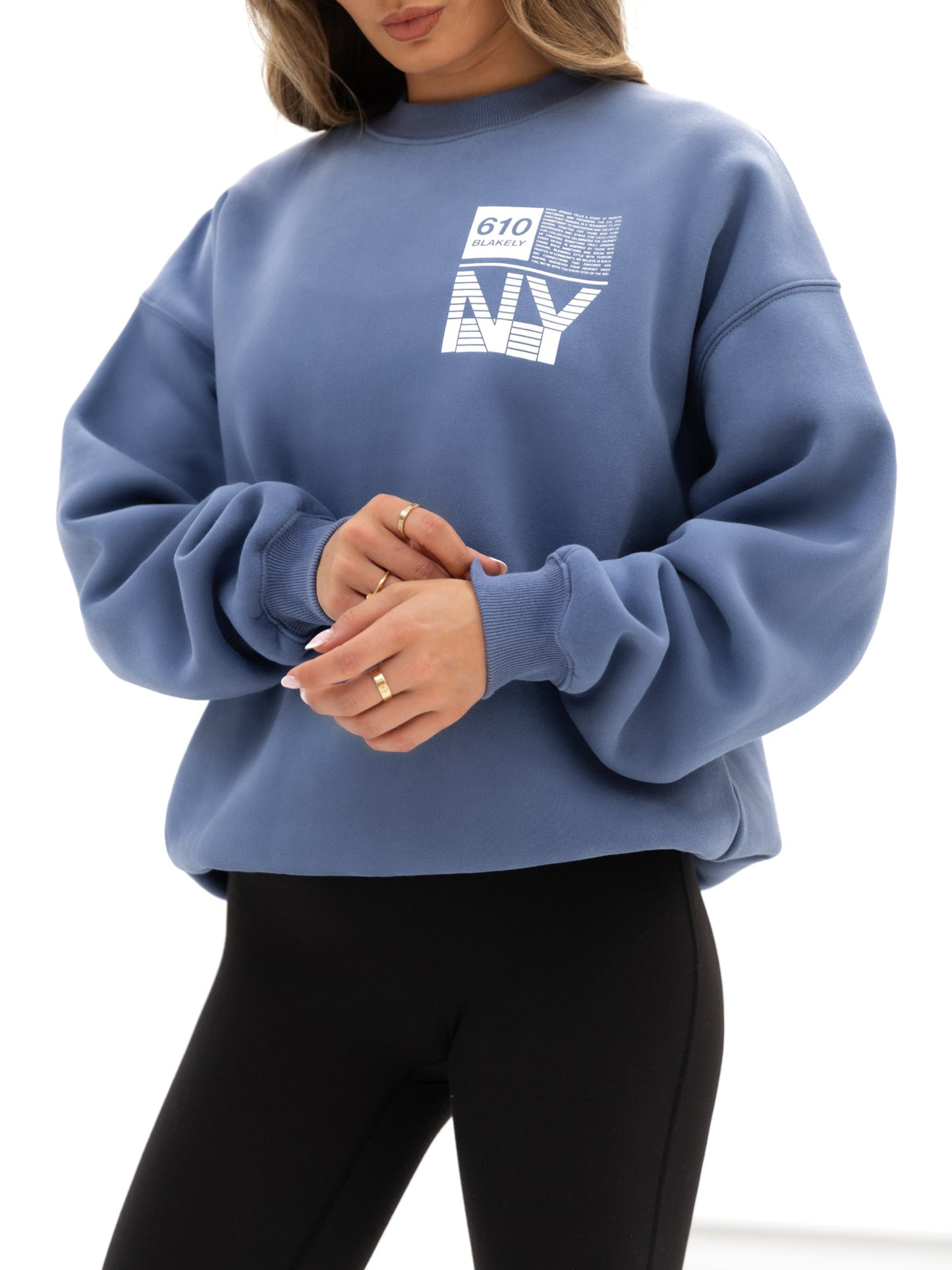 Brooklyn 610 Oversized Sweater - Mid Blue