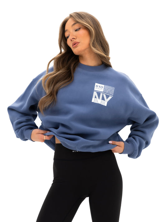 Brooklyn 610 Oversized Sweater - Mid Blue