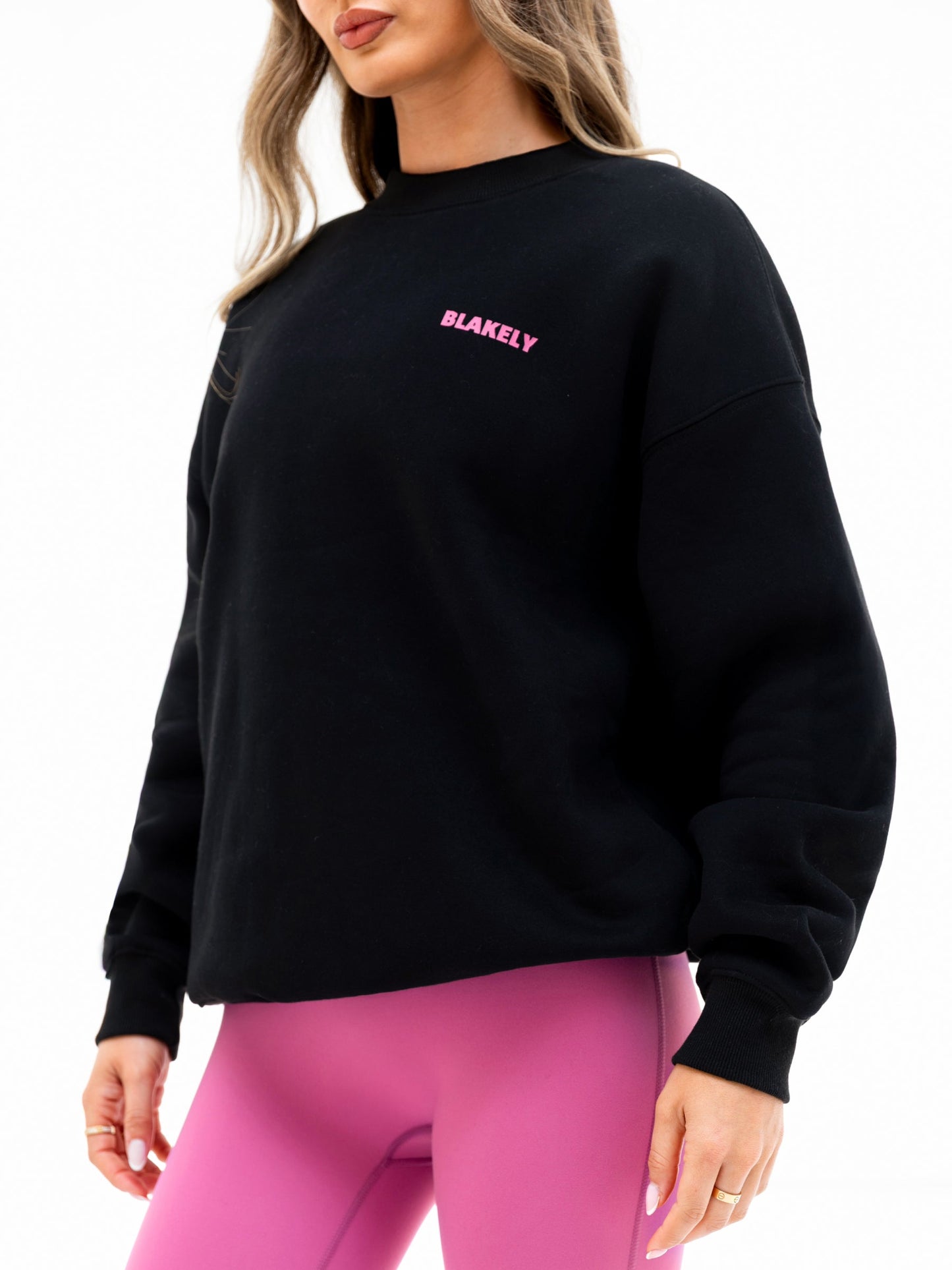 Amelie Oversized Sweater - Black & Pink