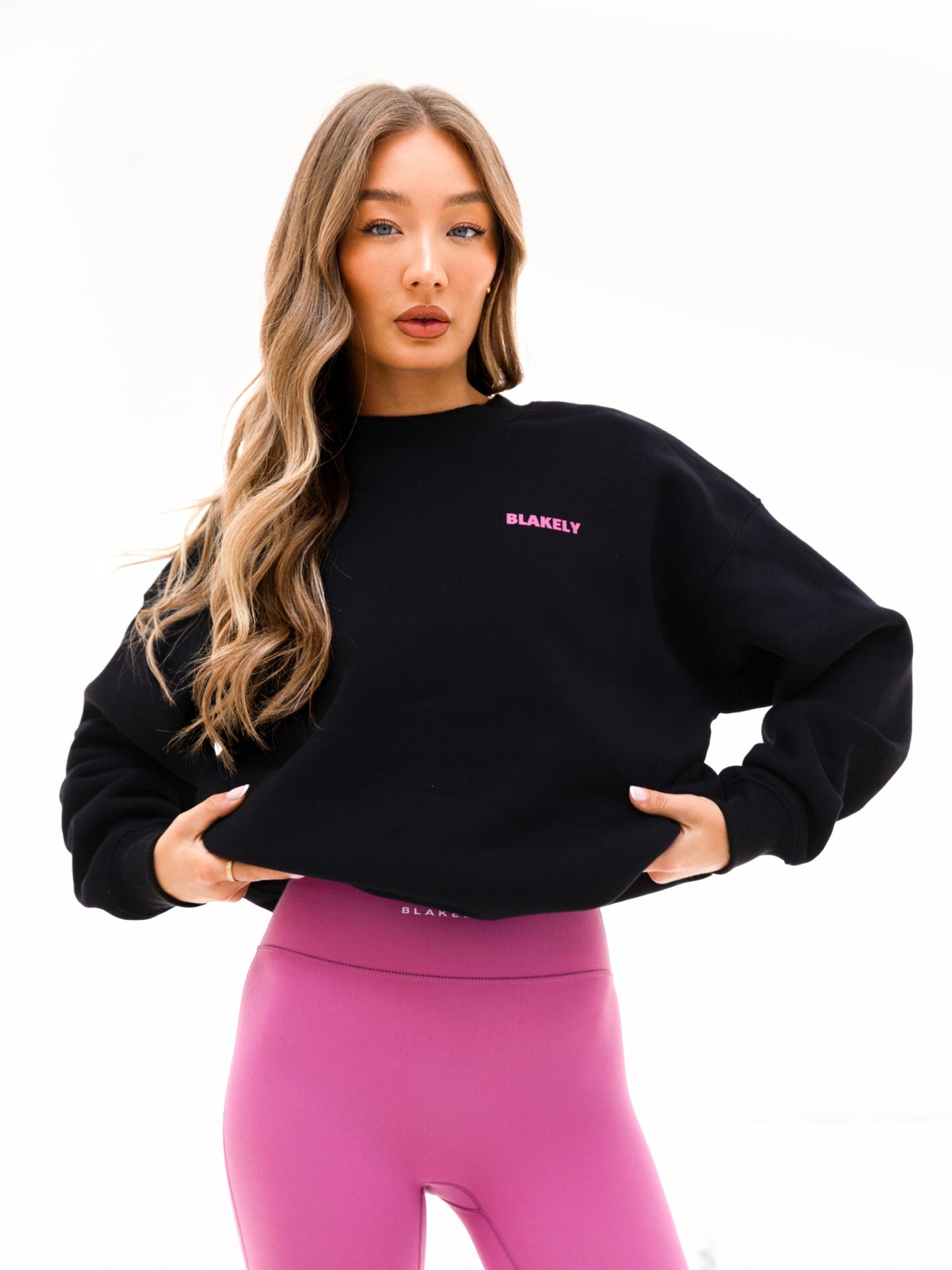 Amelie Oversized Sweater - Black & Pink