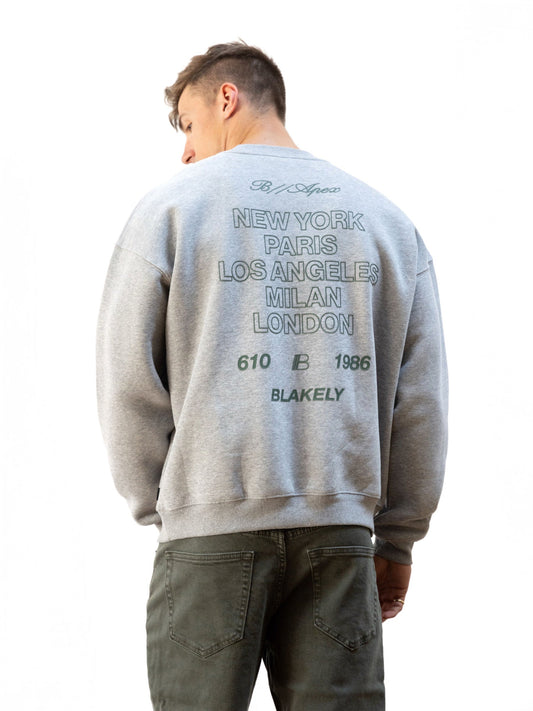 Apex City Relaxed Sweater - Marl Grey