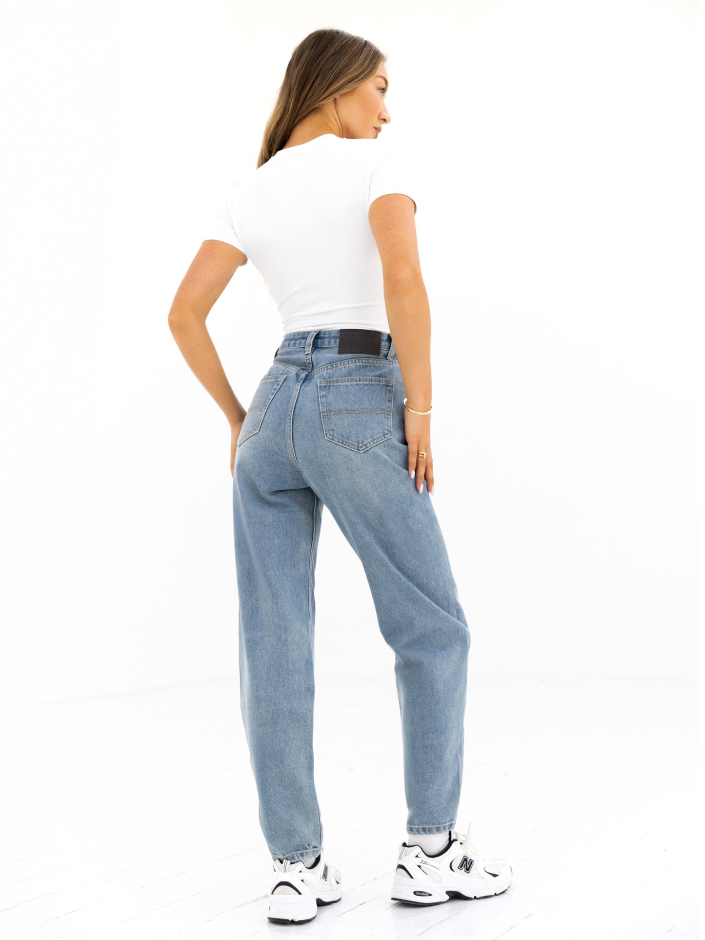 Blakely Mom Jeans - Faded Blue