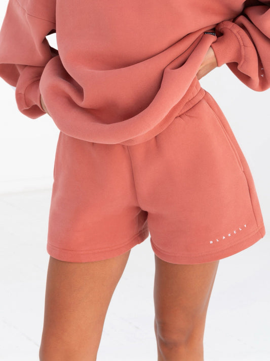 Isabel Jogger Shorts - Burnt Coral
