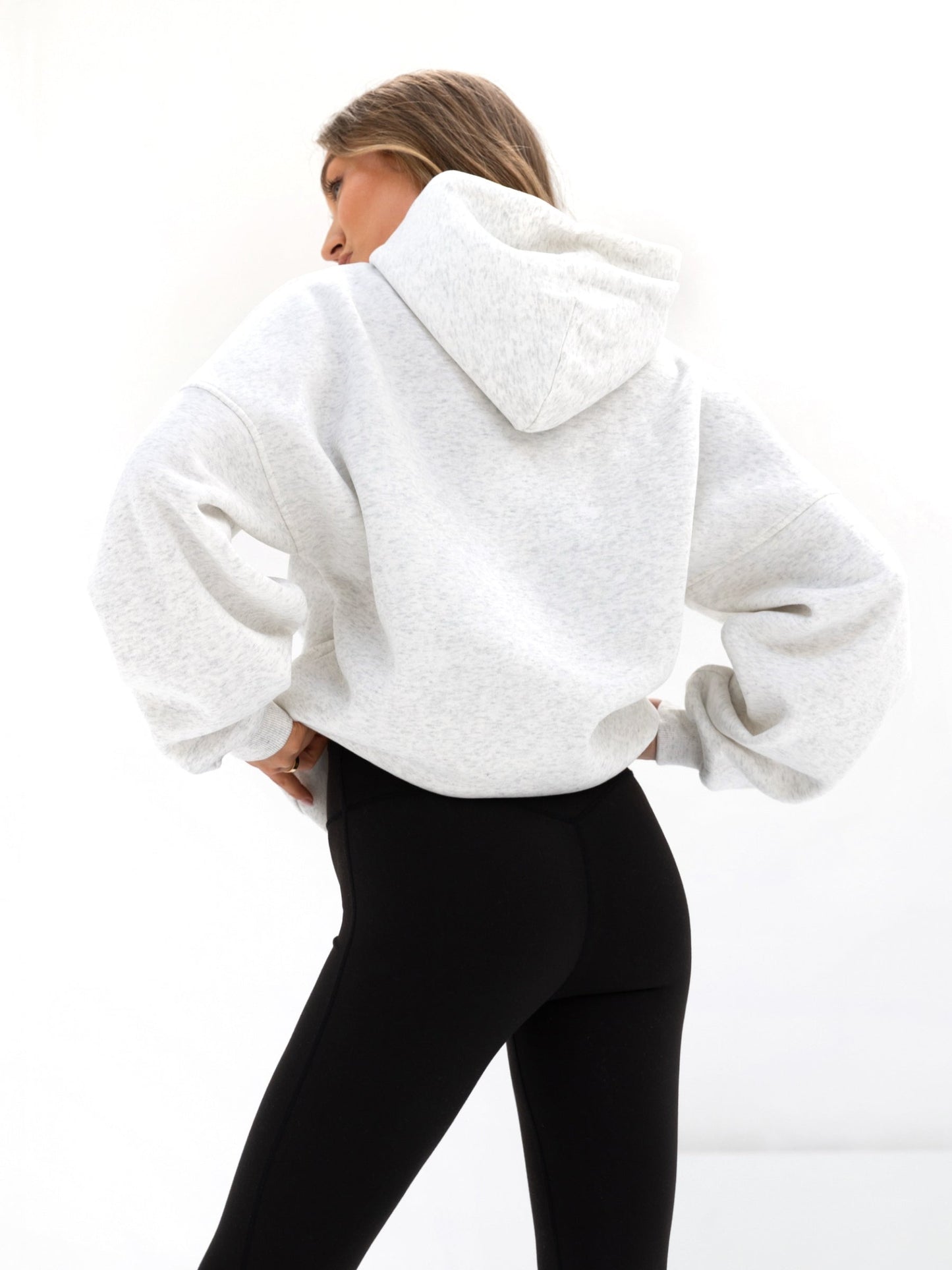 Melrose Oversized Hoodie - Marl White