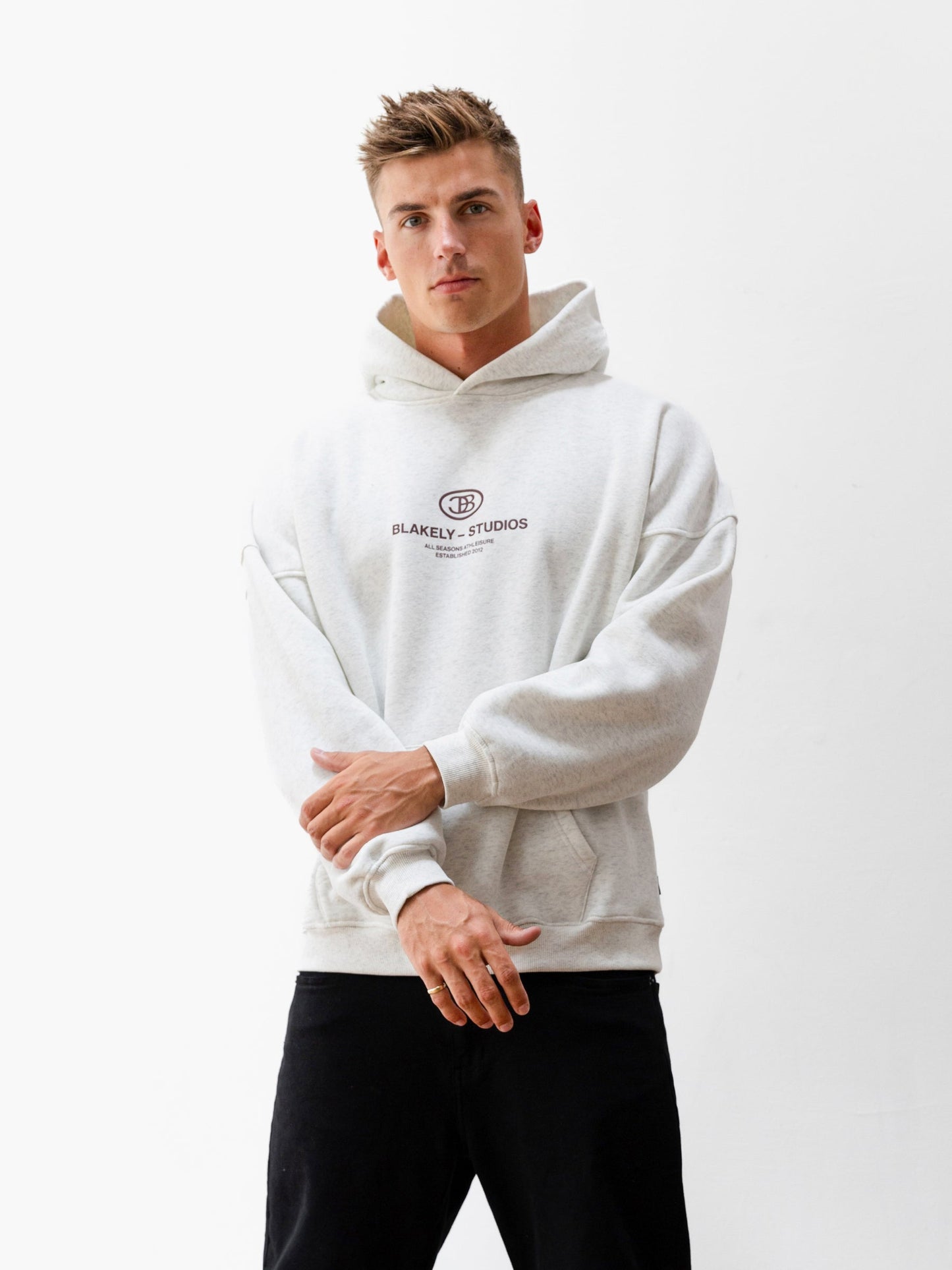 Mercer Relaxed Hoodie - Marl White