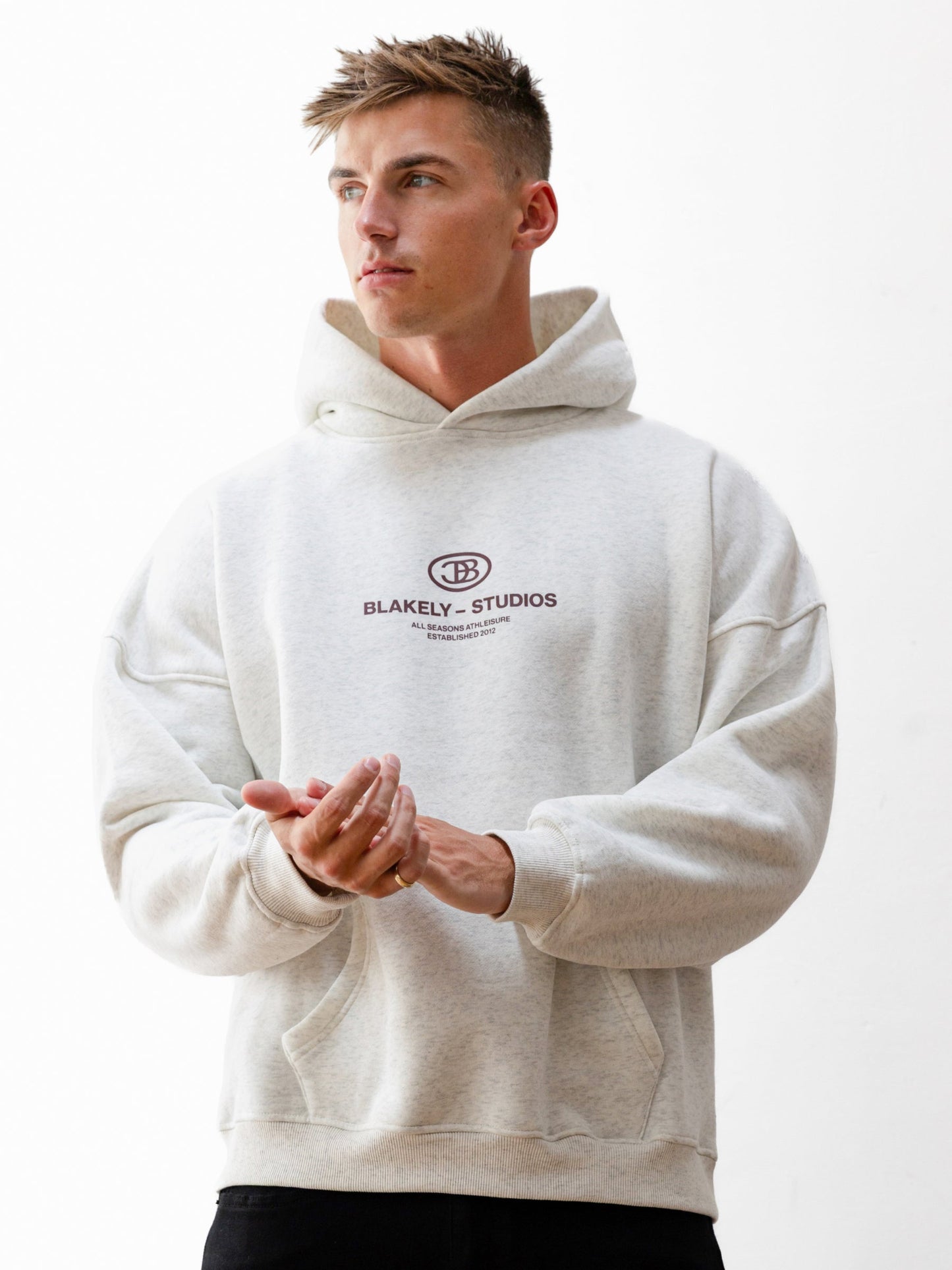 Mercer Relaxed Hoodie - Marl White