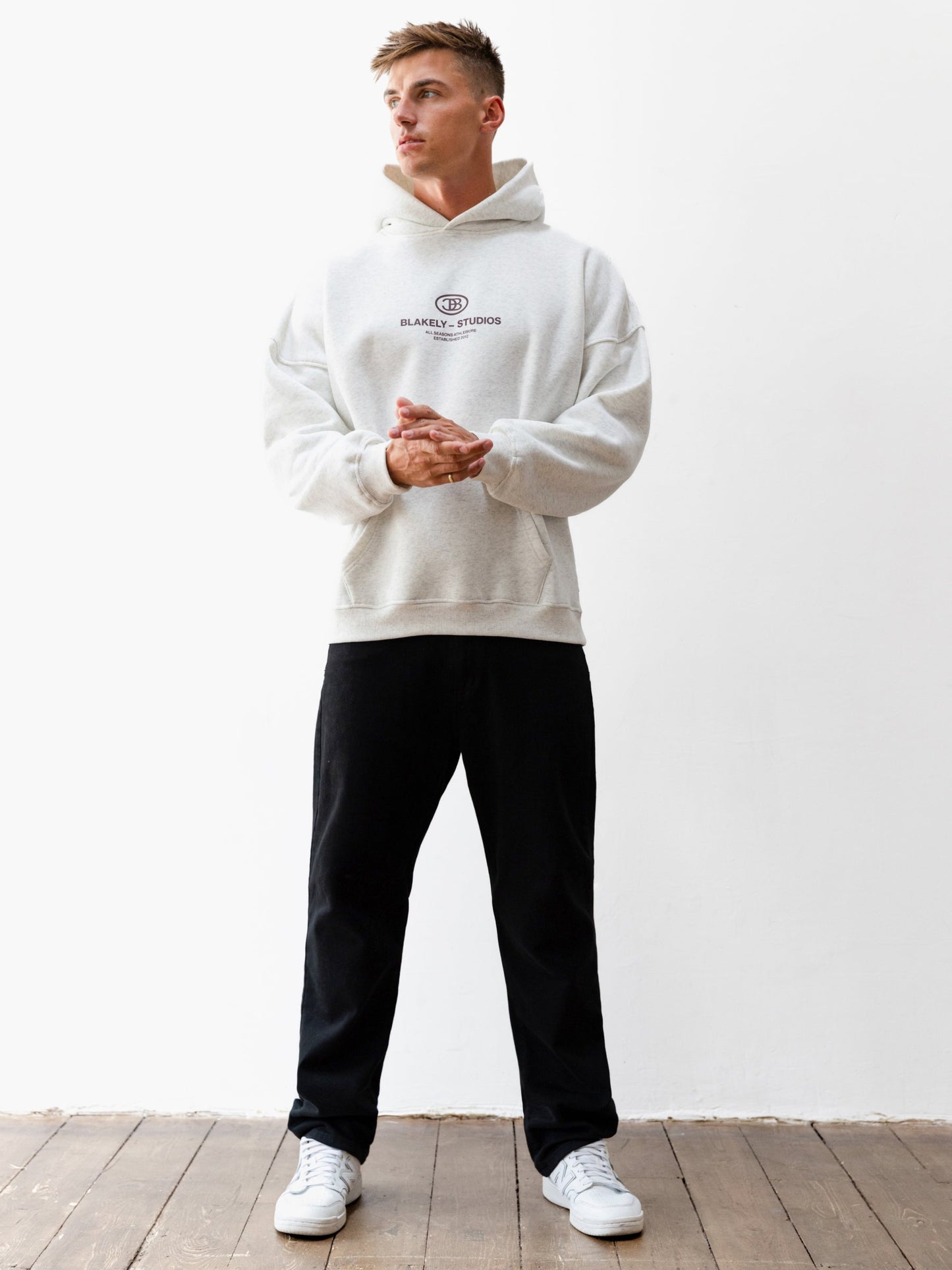 Mercer Relaxed Hoodie - Marl White