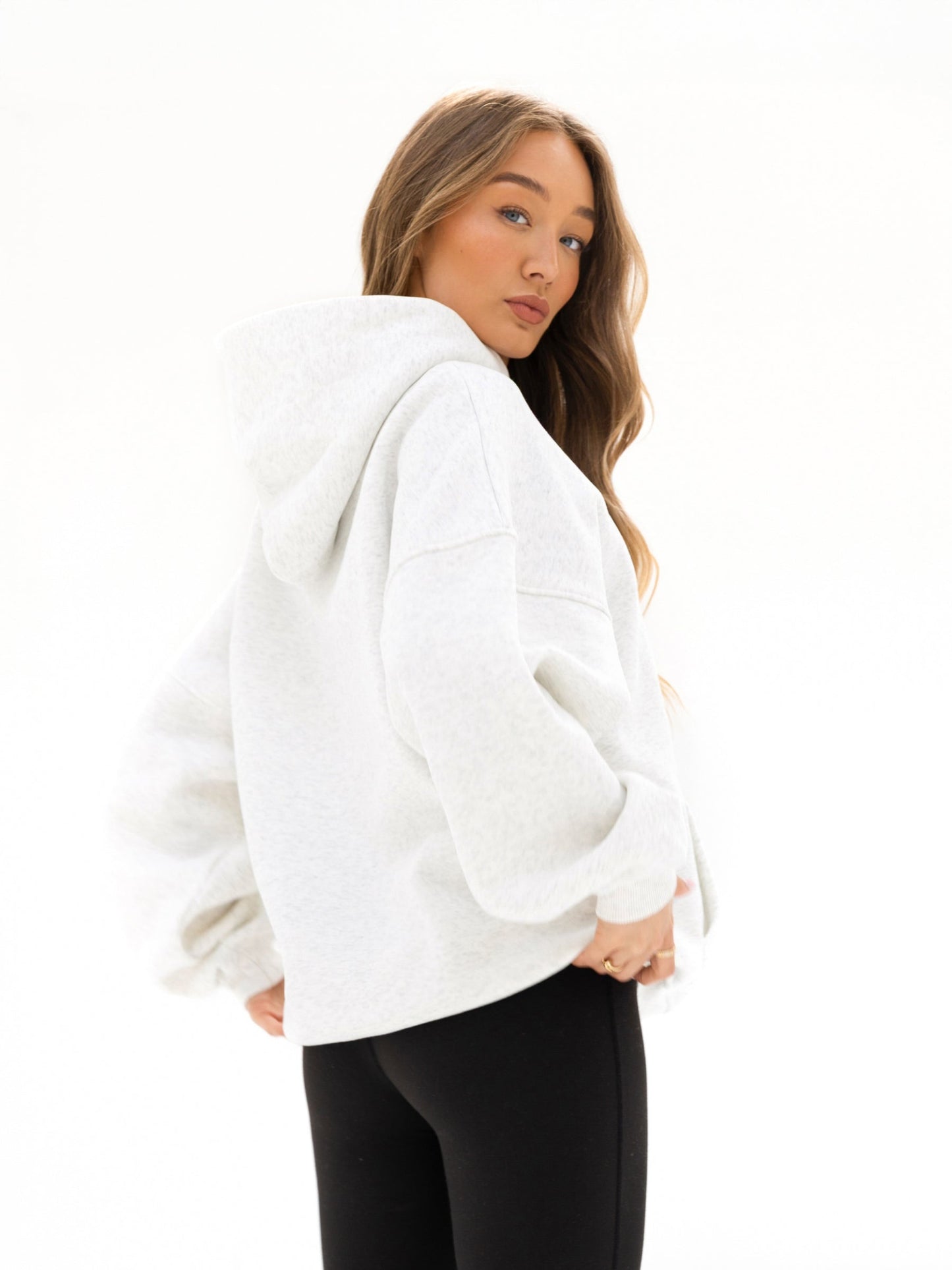 Madison Oversized Hoodie - Marl White