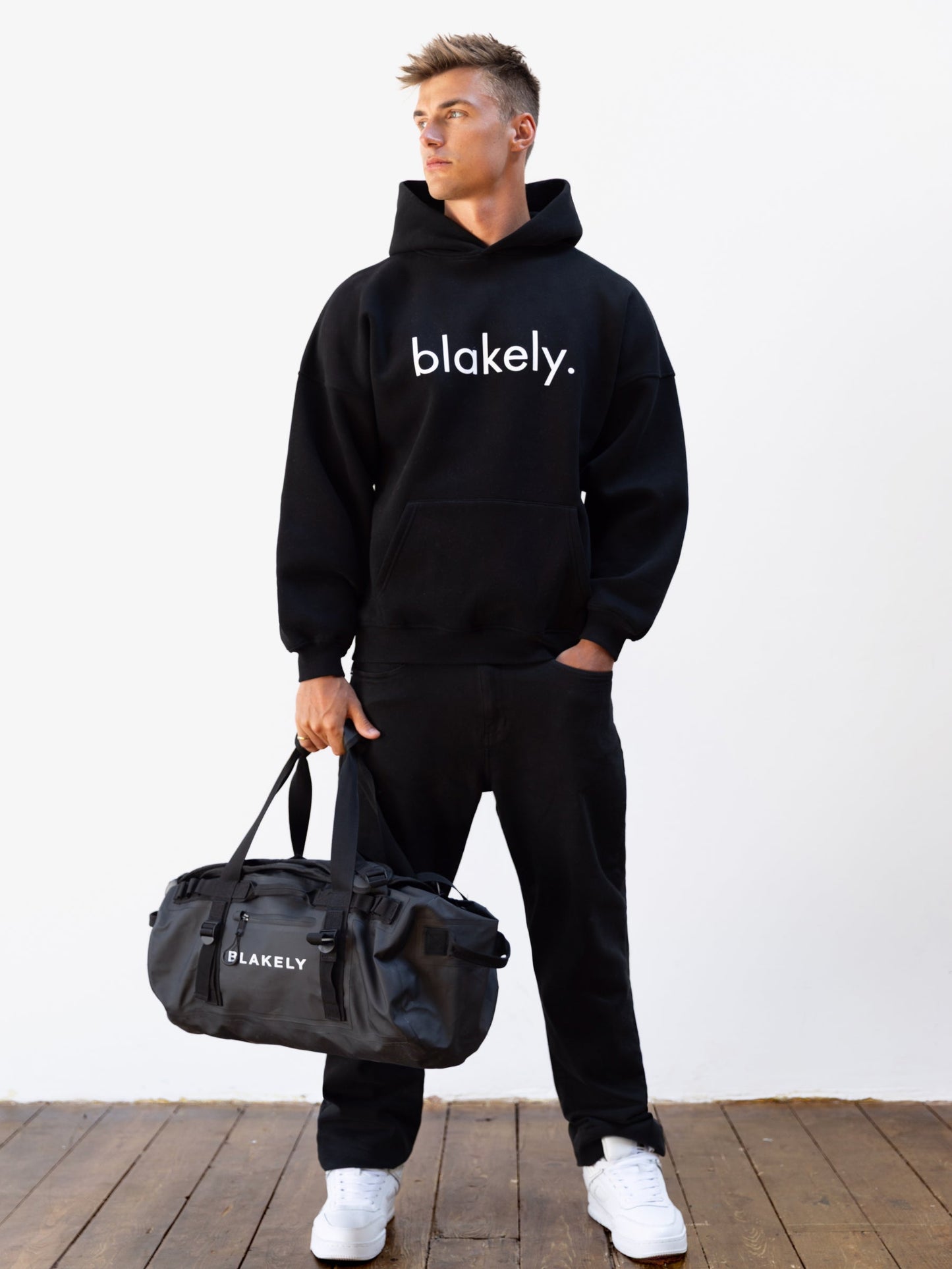Logo Relaxed Hoodie - Black