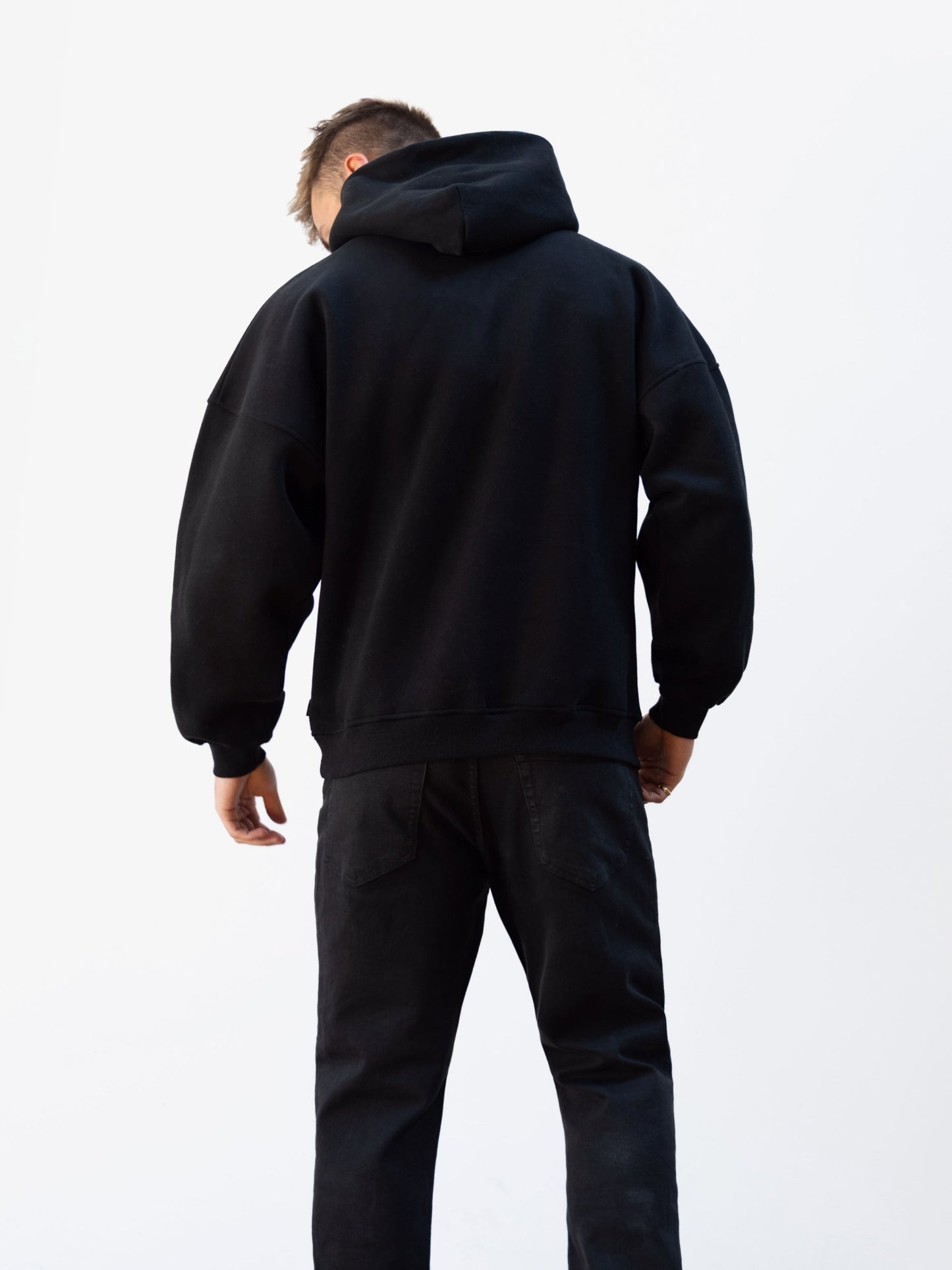 Logo Relaxed Hoodie - Black