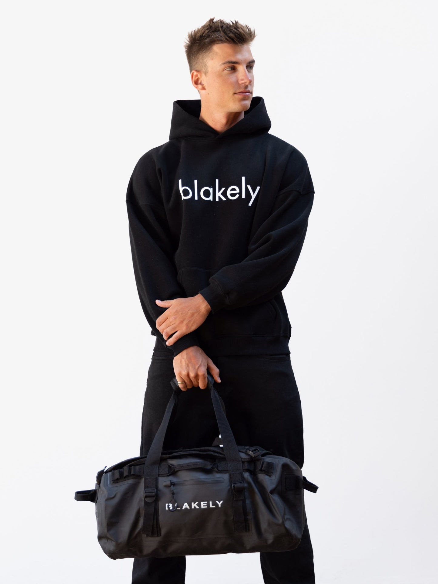 Logo Relaxed Hoodie - Black