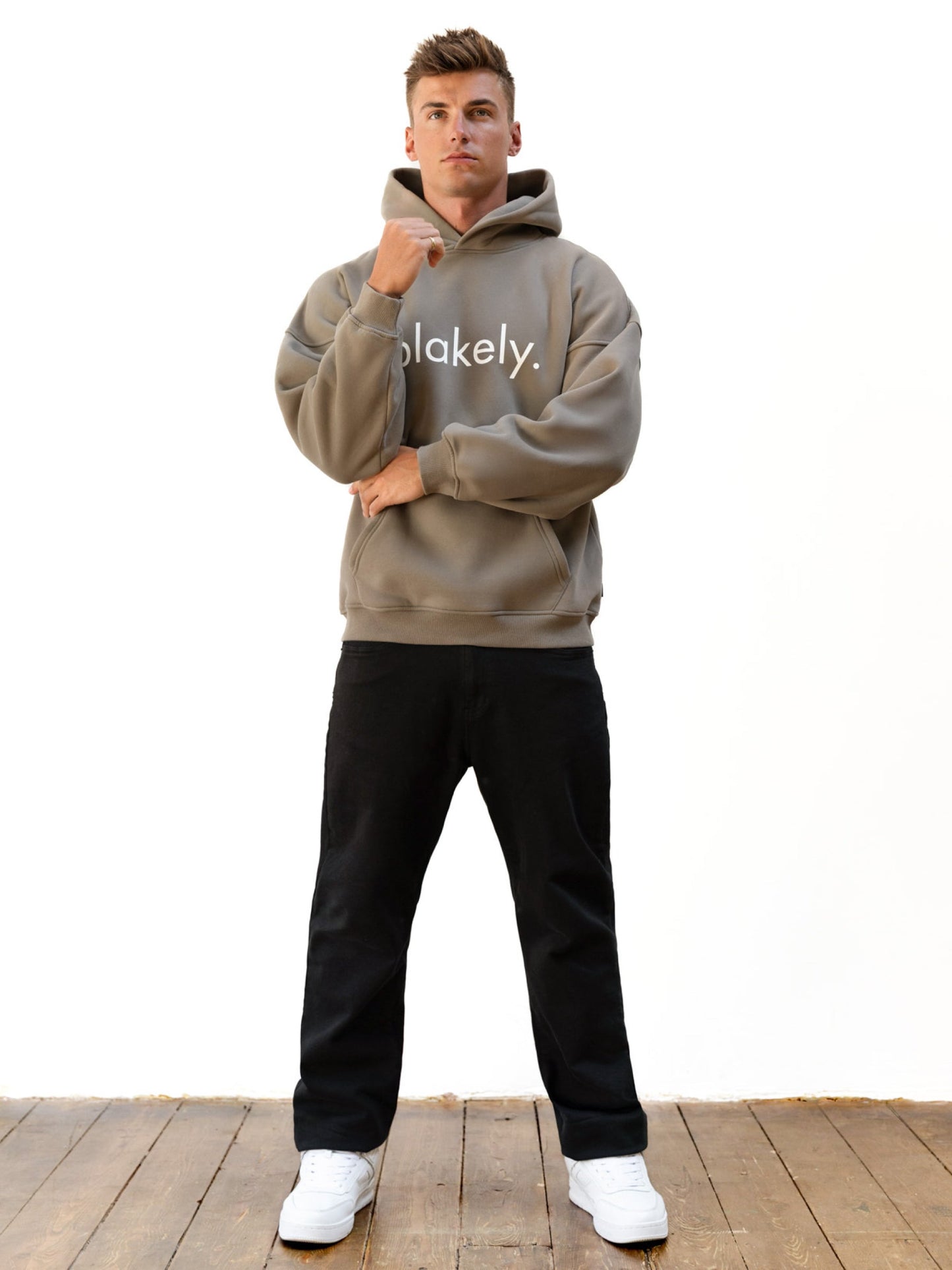 Logo Relaxed Hoodie - Washed Khaki