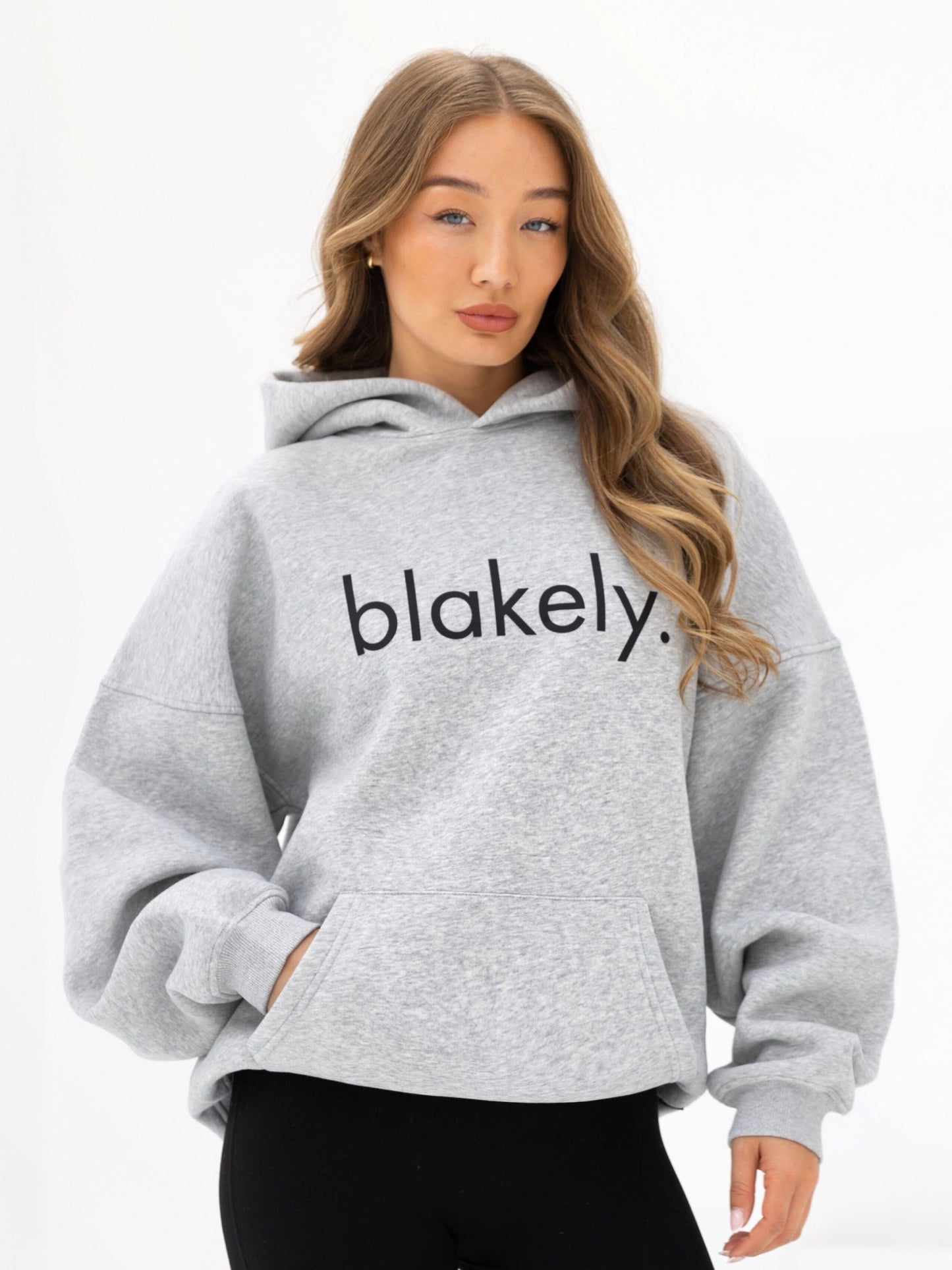 Logo Oversized Hoodie - Marl Grey