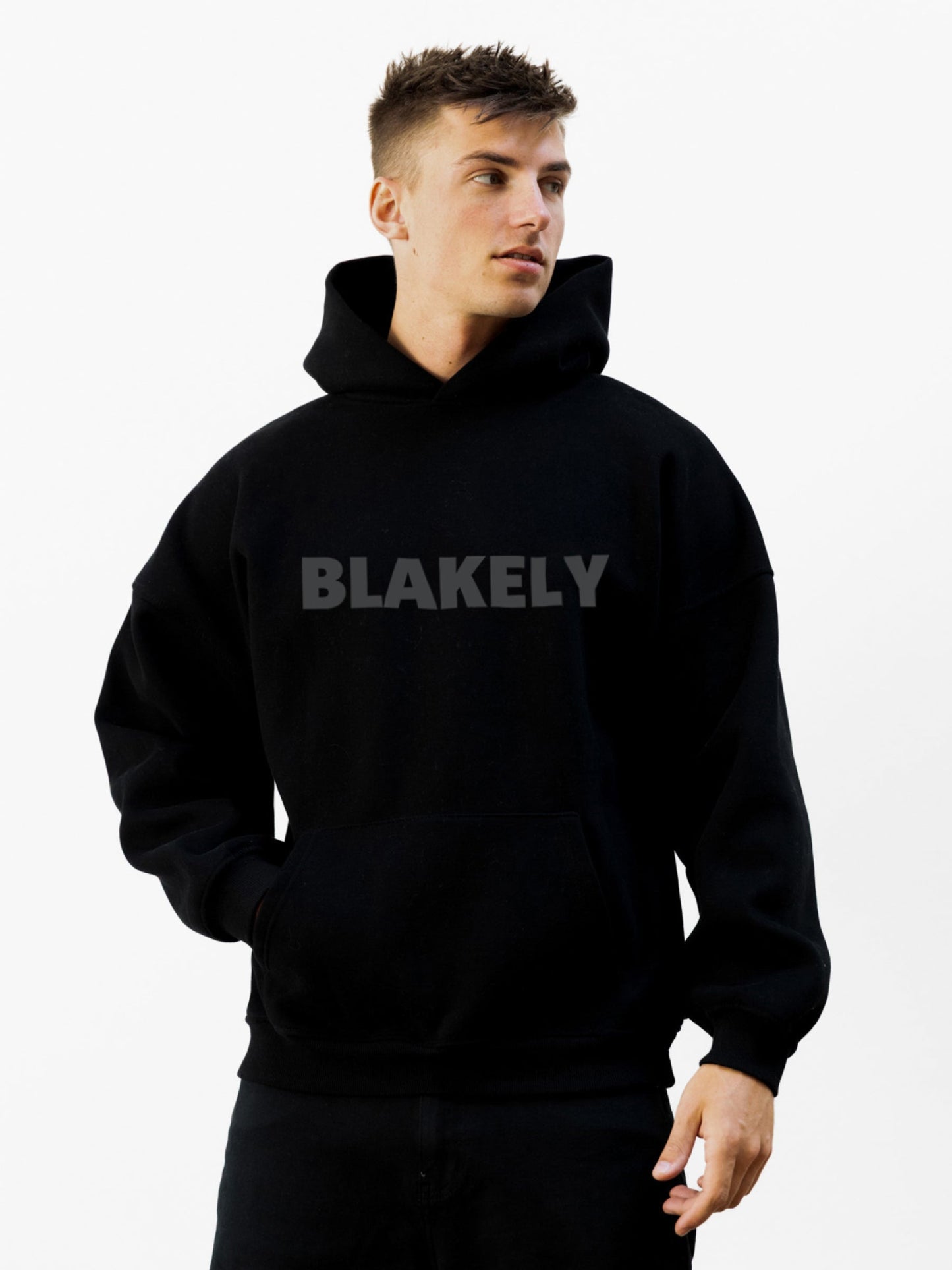 Studio Relaxed Hoodie - Tonal Black